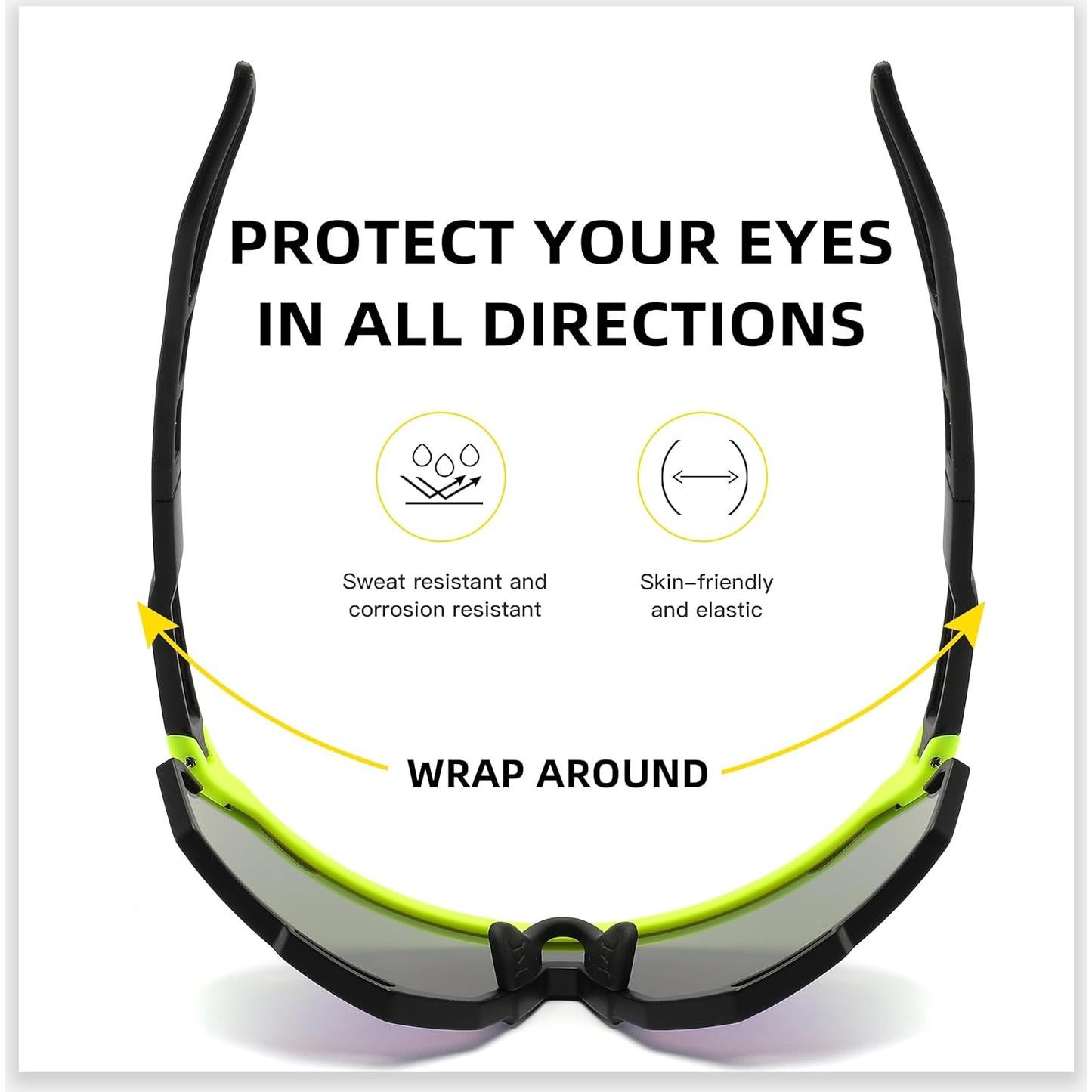 Gafas de sol deportivas SINSPORT unisex UV400 verde