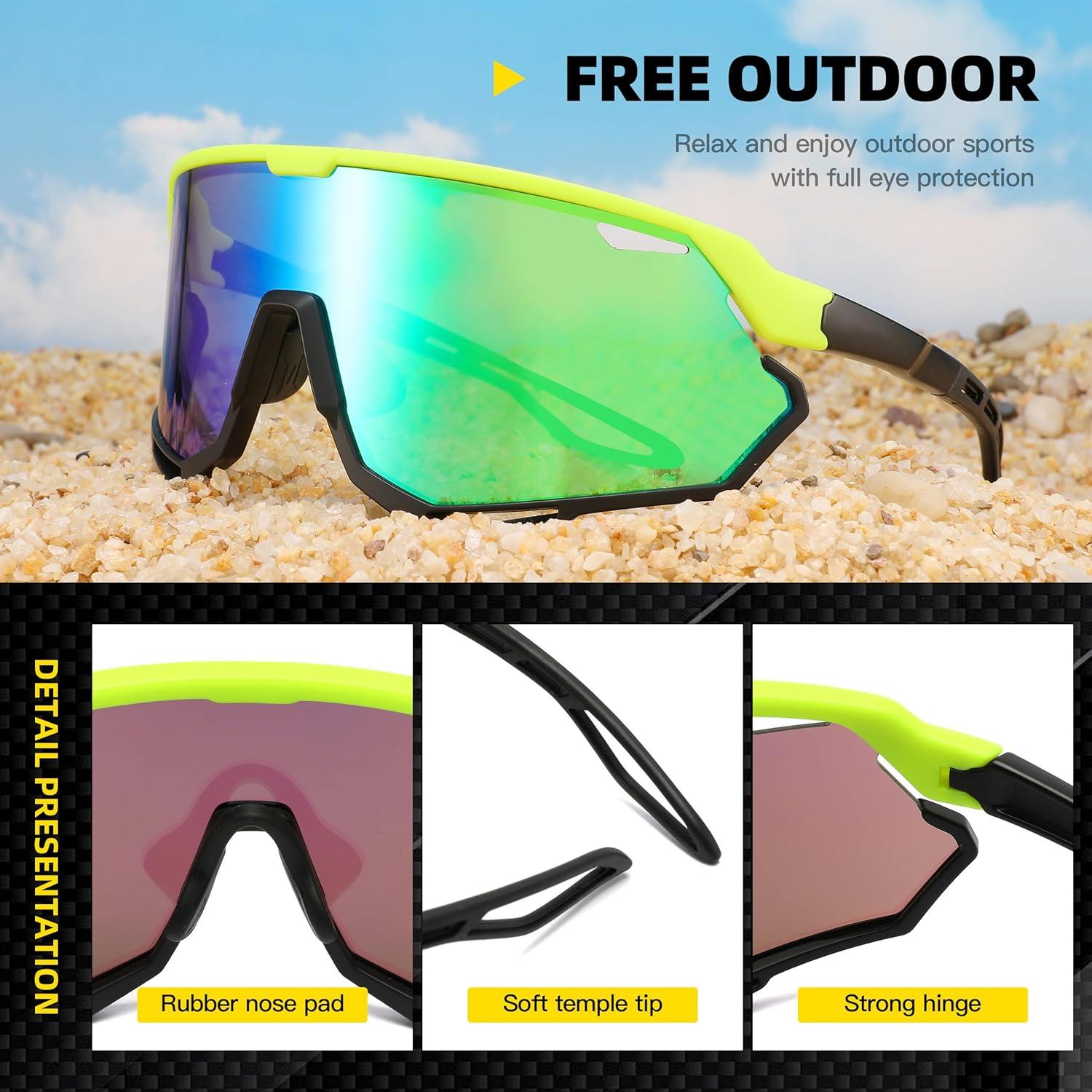 Gafas de sol deportivas SINSPORT unisex UV400 verde
