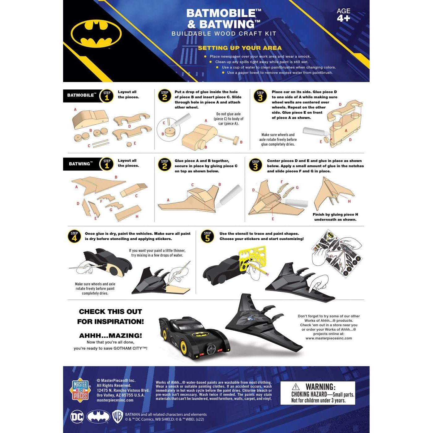 Kit de Pintura de Madera MasterPieces Batmobile y Batwing