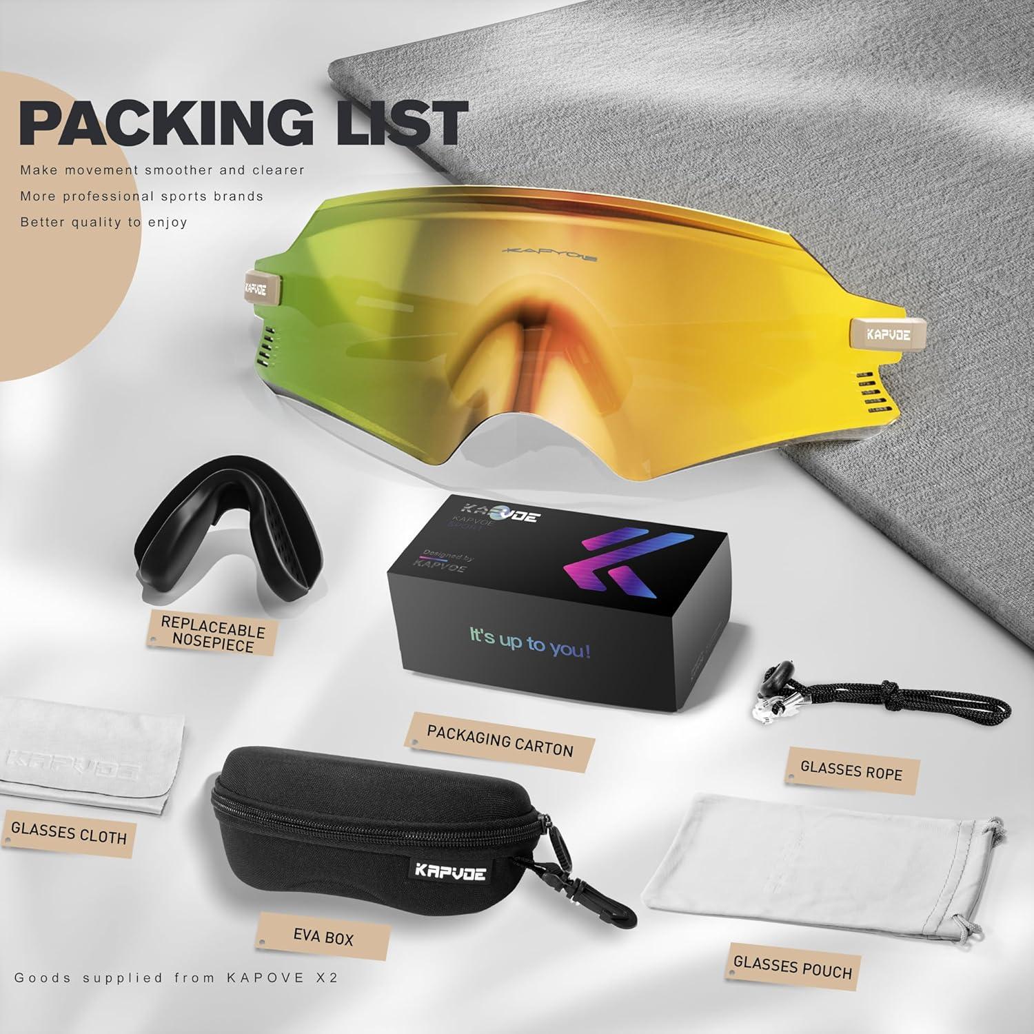 Gafas de Ciclismo KAPVOE K2 UV400 para MTB y Triatlón