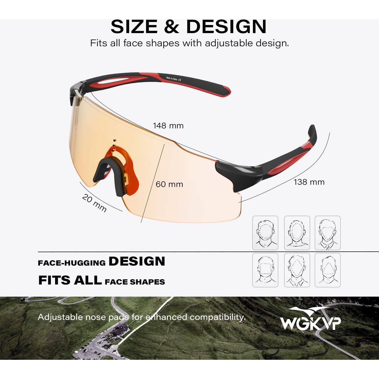 Gafas de Correr WGKVP Yd-010 Fotoquímicas UV400 Antivaho