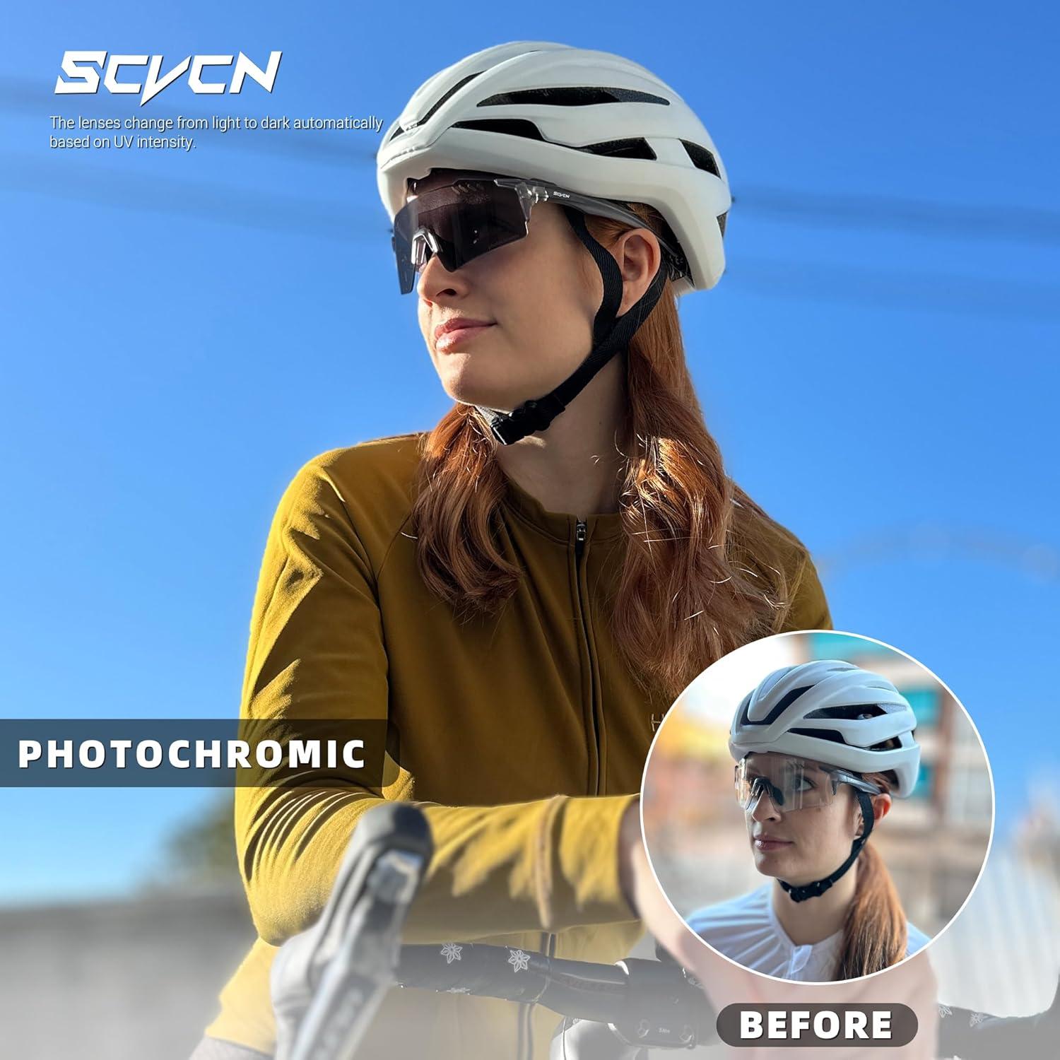 Gafas de Ciclismo SCVCN Fotoquímicas UV400 TR90 Gris