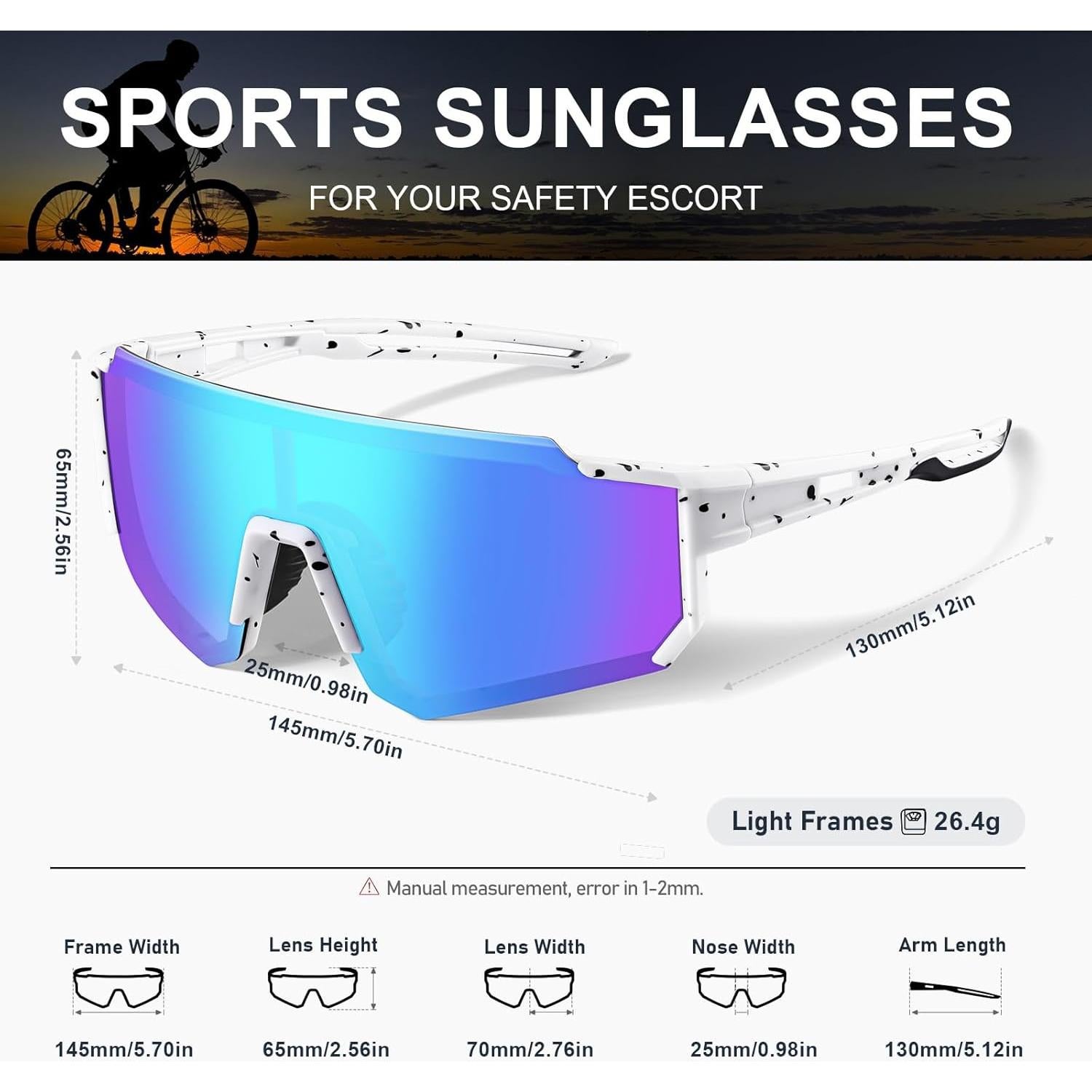 Gafas de sol TURBOPEP polarizadas UV para ciclismo y deportes
