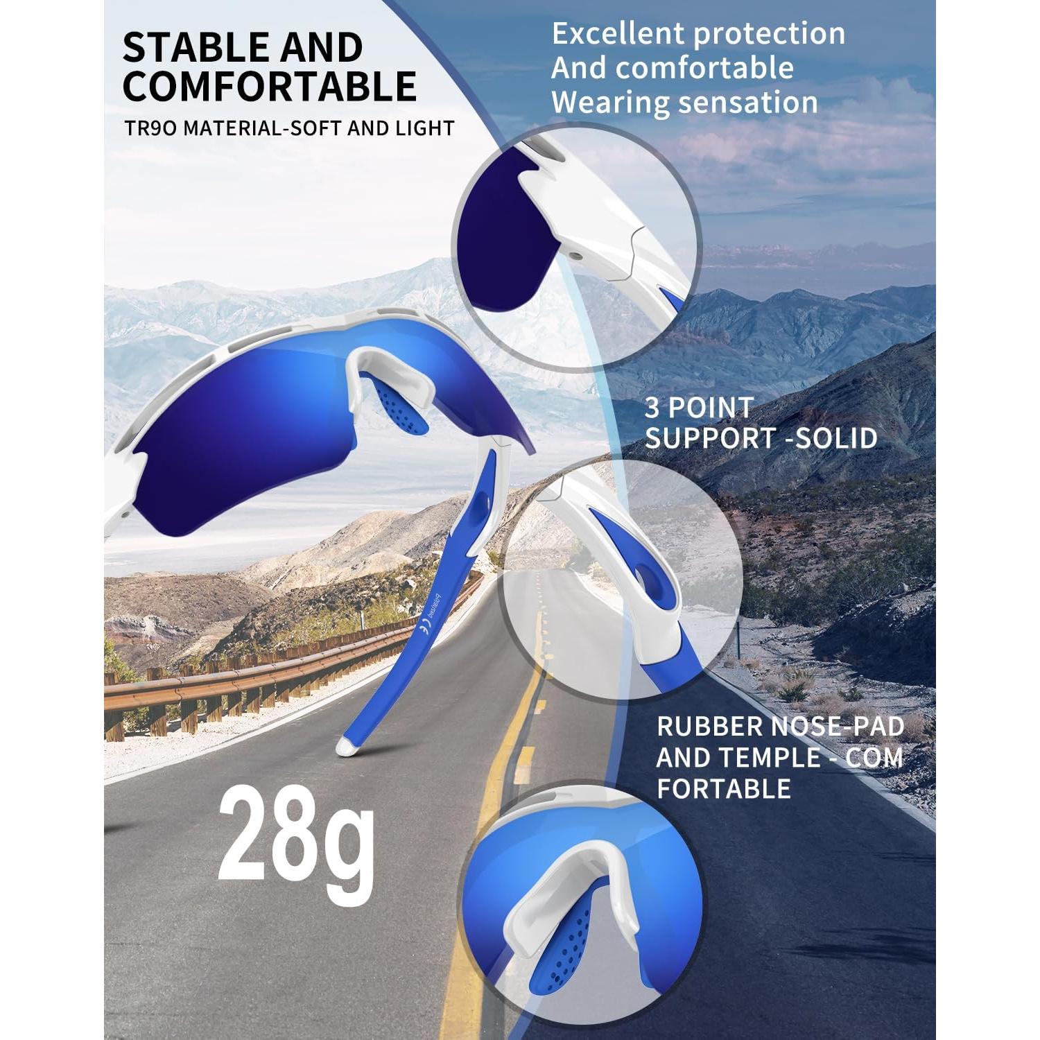 Gafas de sol deportivas Rosemal UV400 TR90 polarizadas