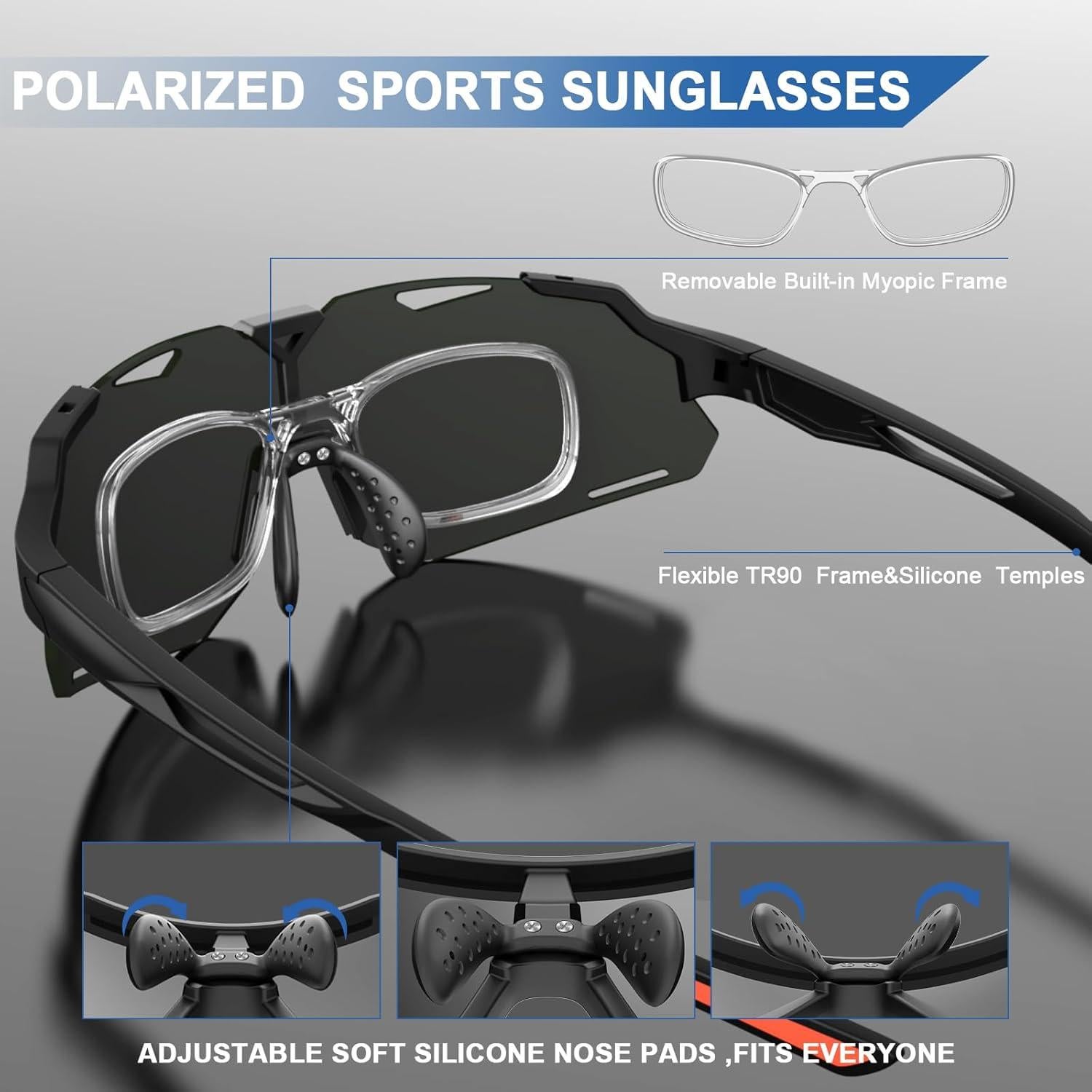 Gafas de sol deportivas AJBAY polarizadas UV400 ligeras