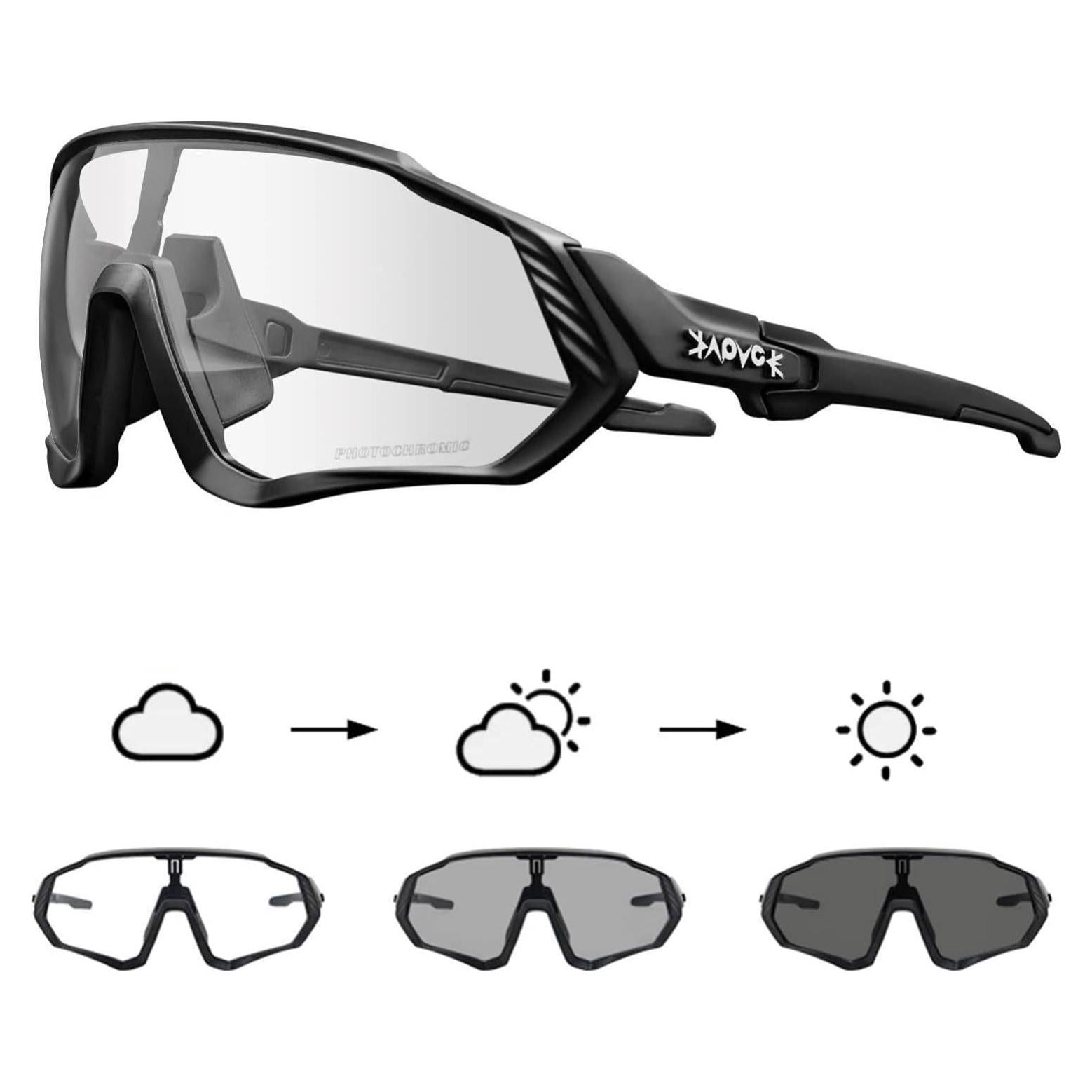 Gafas de Ciclismo KAPVOE Fotoquímicas UV400 para Adultos