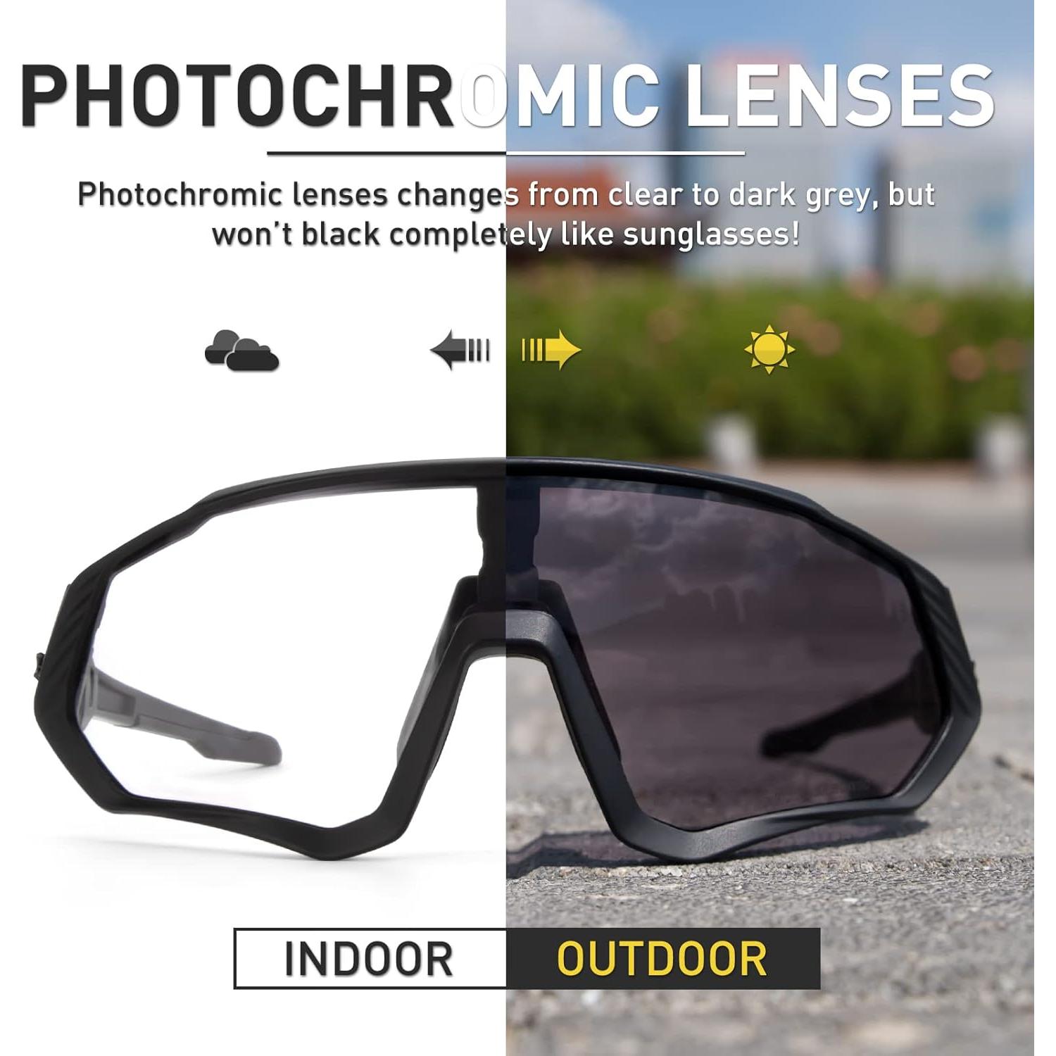 Gafas de Ciclismo KAPVOE Fotoquímicas UV400 para Adultos