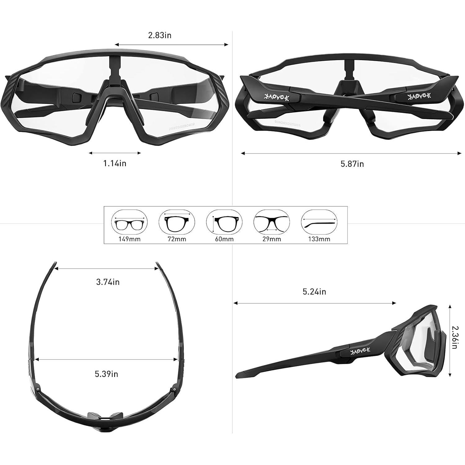 Gafas de Ciclismo KAPVOE Fotoquímicas UV400 para Adultos