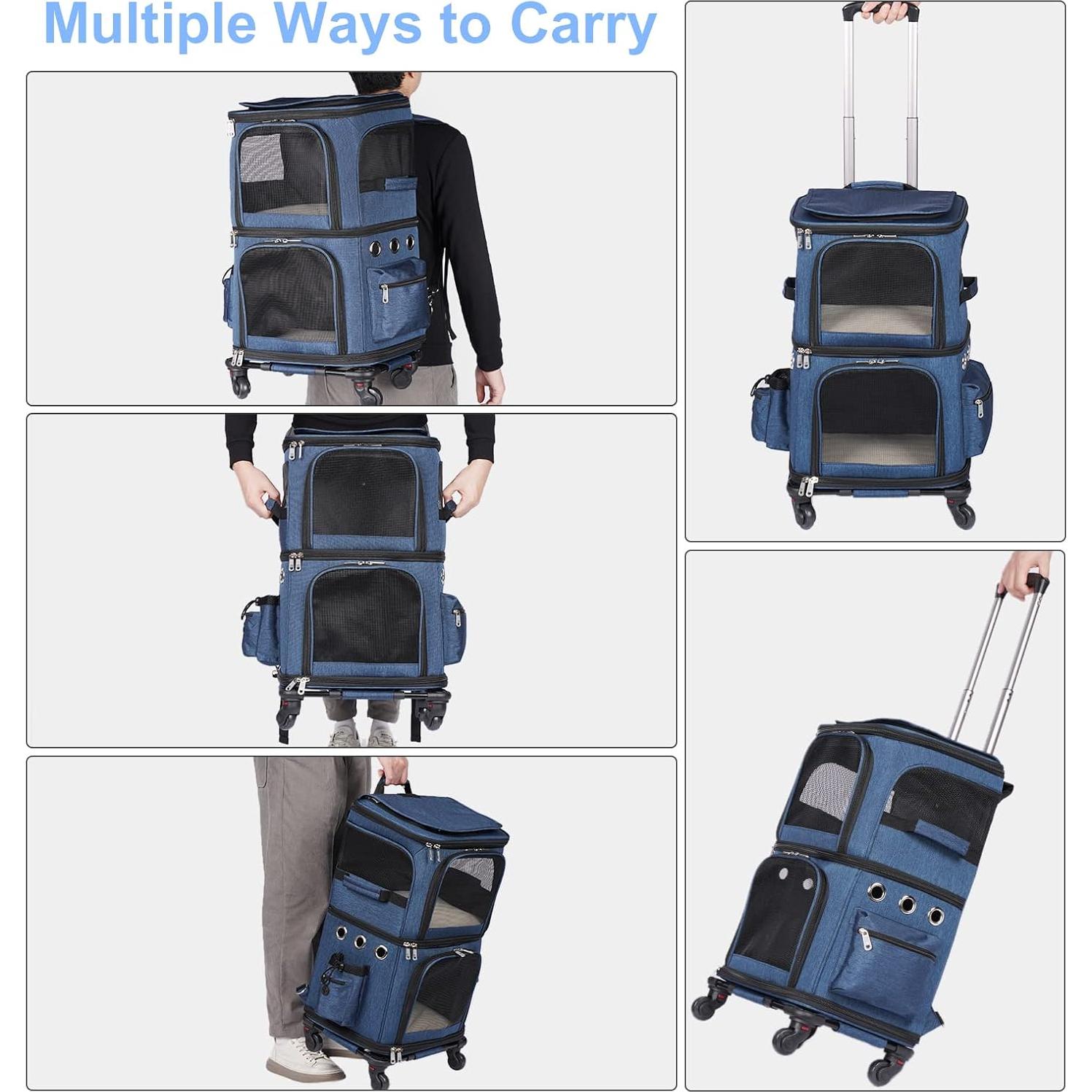 Mochila Transportadora HOVONO Doble Compartimento Azul