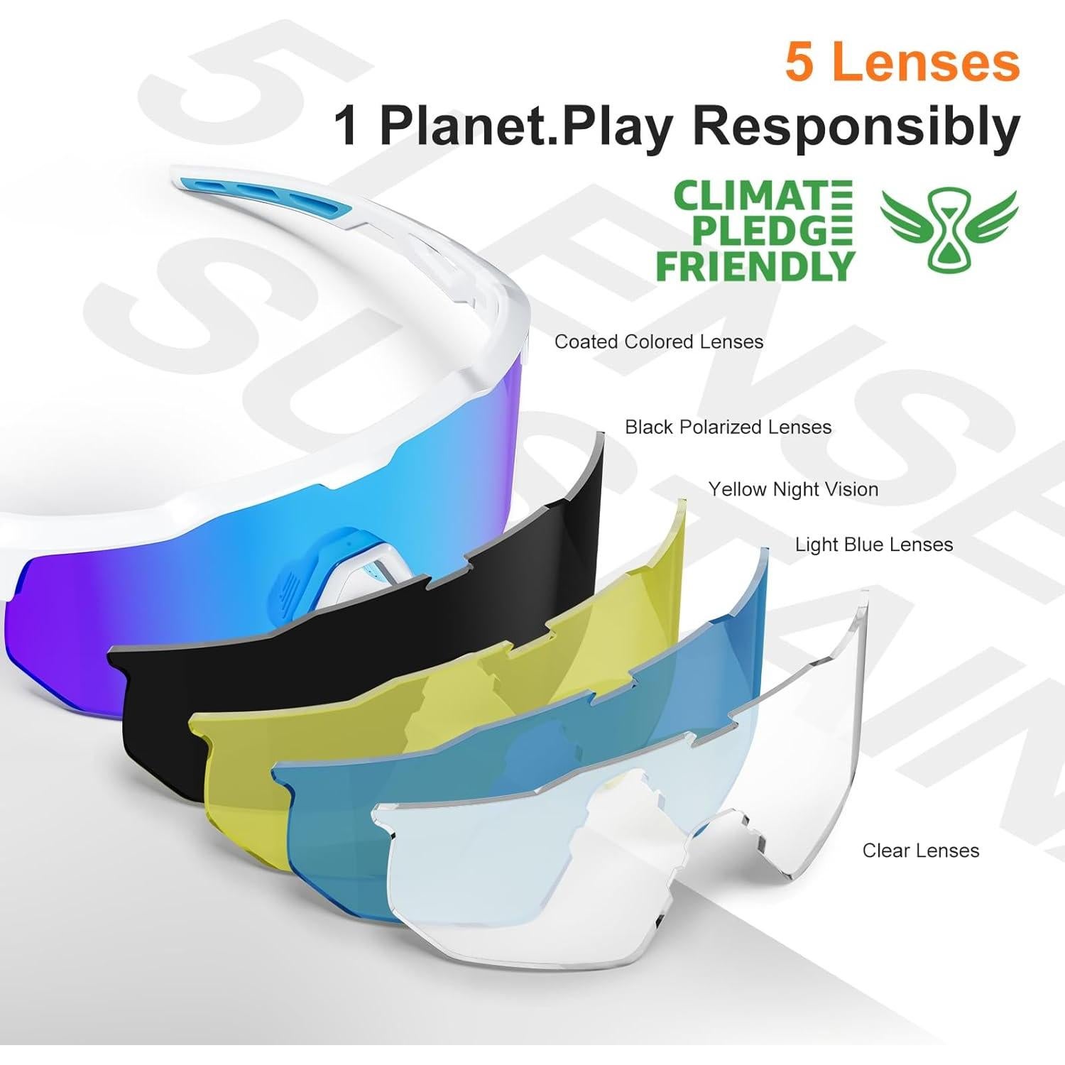 Gafas de sol deportivas HAAYOT con 5 lentes UV400