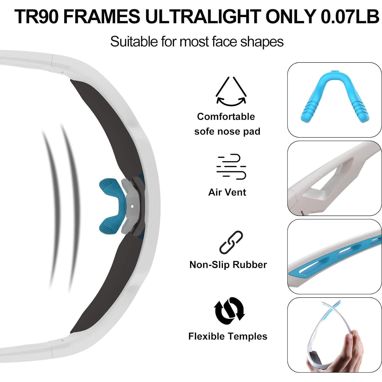 Gafas de sol deportivas HAAYOT con 5 lentes UV400