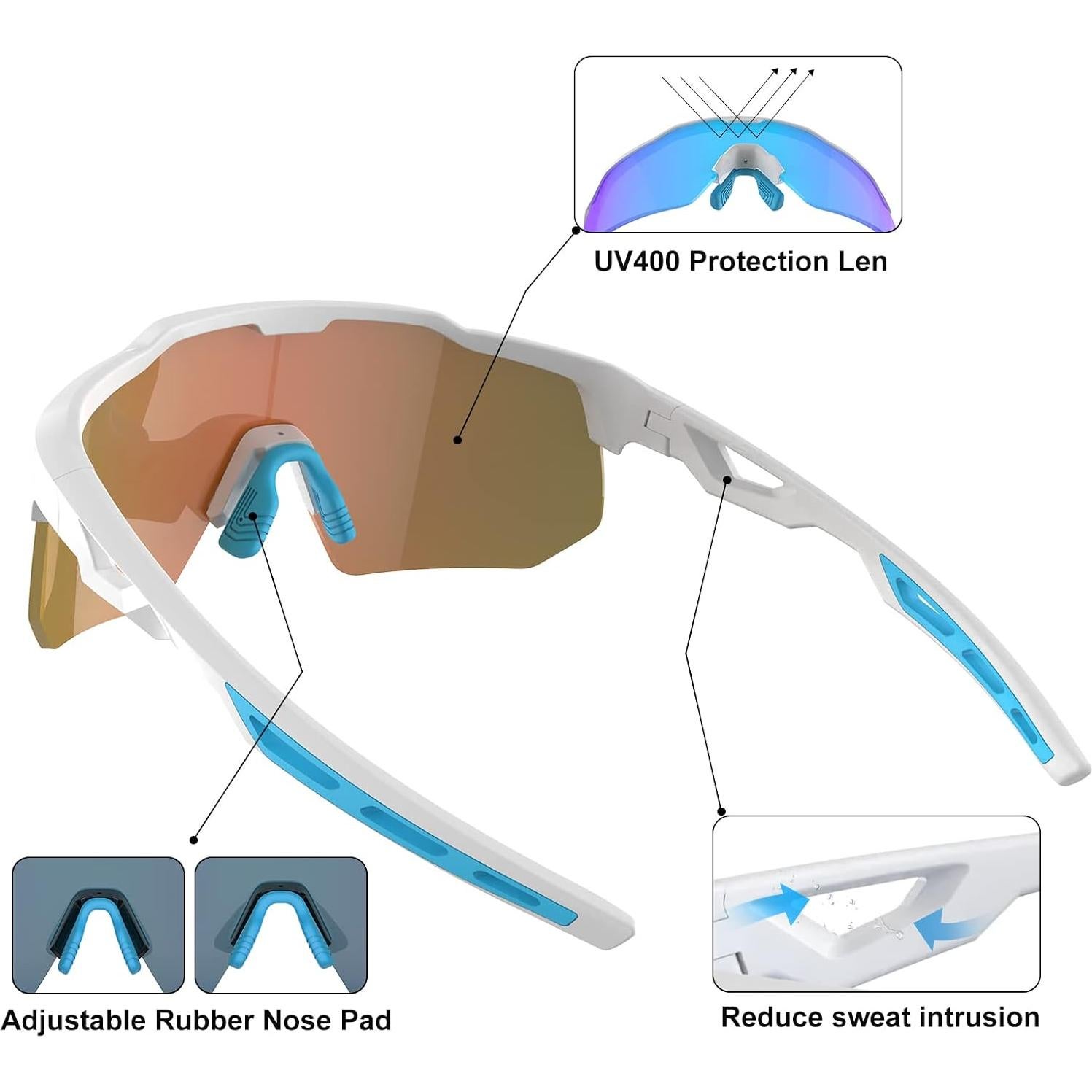 Gafas de sol deportivas HAAYOT con 5 lentes UV400