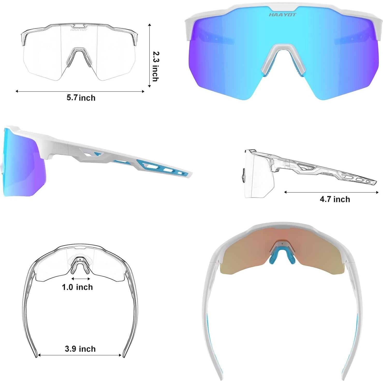 Gafas de sol deportivas HAAYOT con 5 lentes UV400