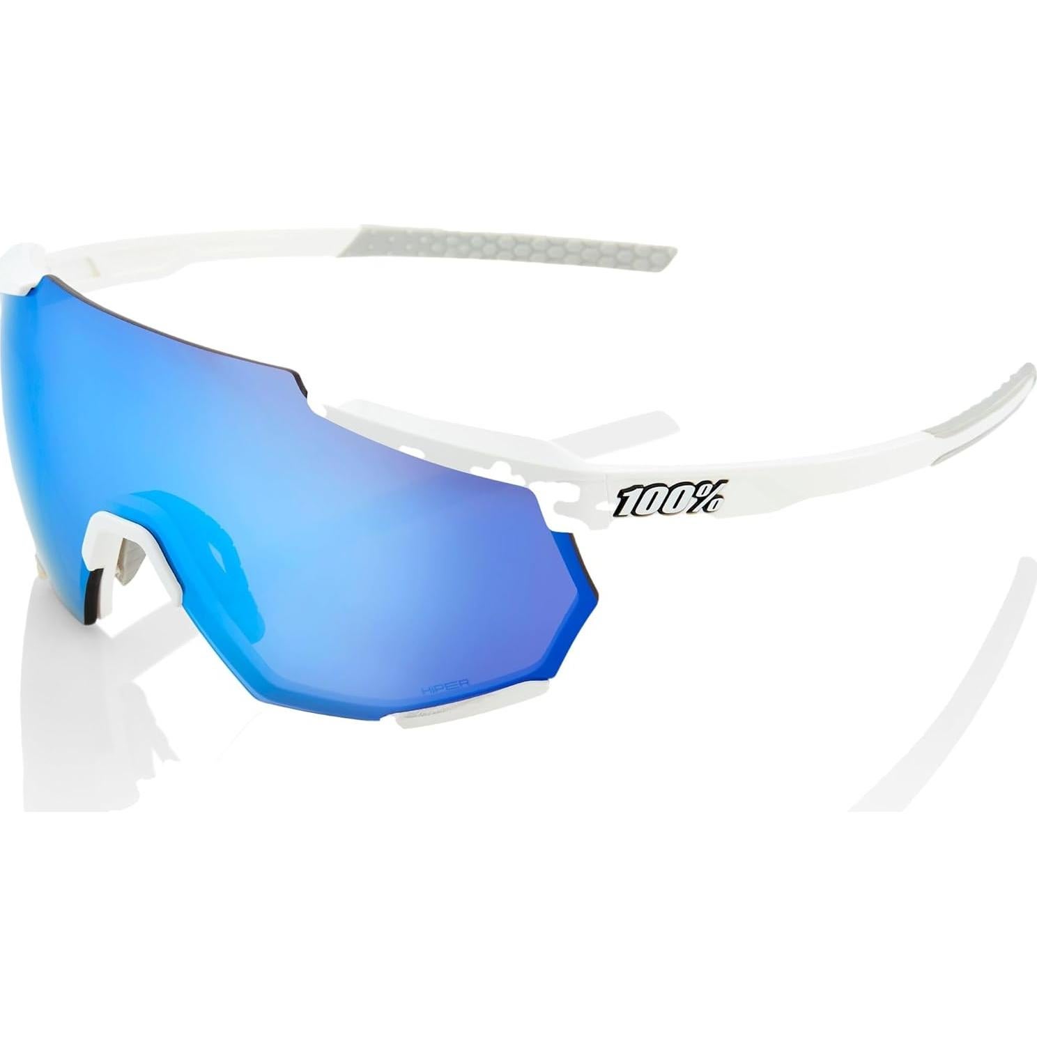 Gafas de sol Racetrap 100% - Blanco mate, Lente HiPER azul