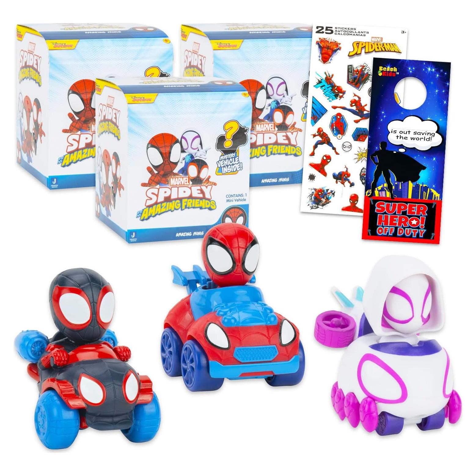 Conjunto Sorpresa Spidey y Amigos - 3 Vehículos Mini Juguete