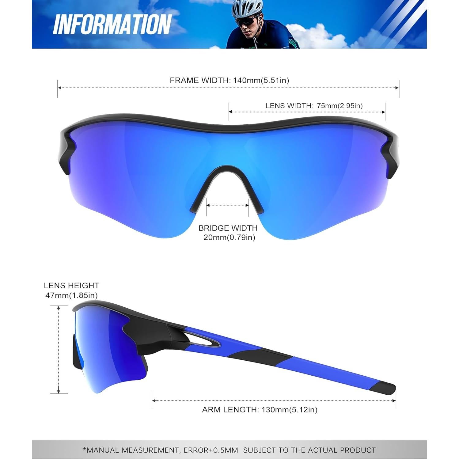 Gafas de sol polarizadas OUKEMAX para correr y ciclismo