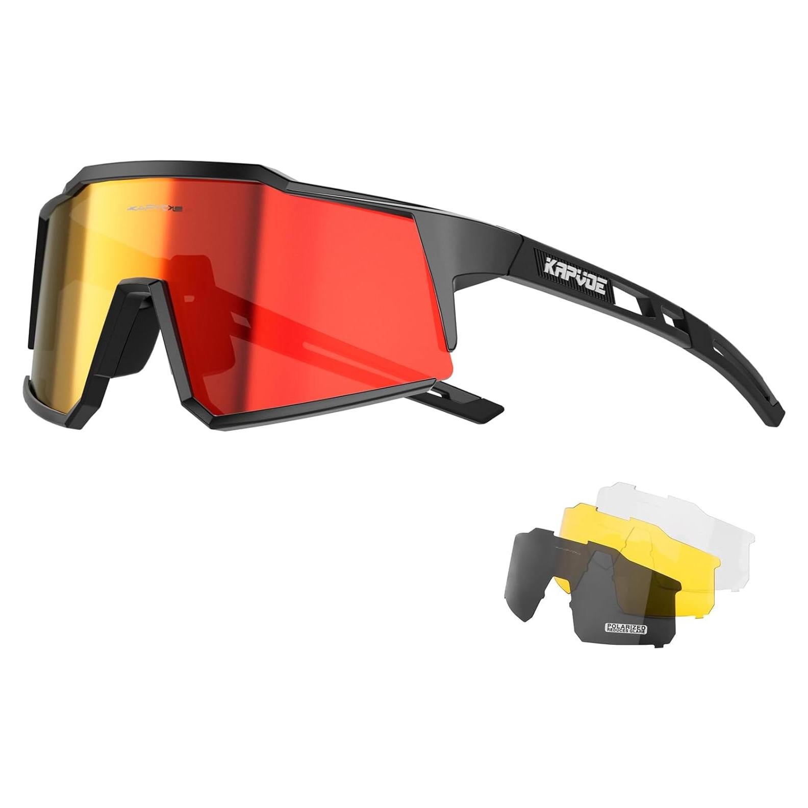 Gafas de Ciclismo KAPVOE TR90 4 Lentes Intercambiables