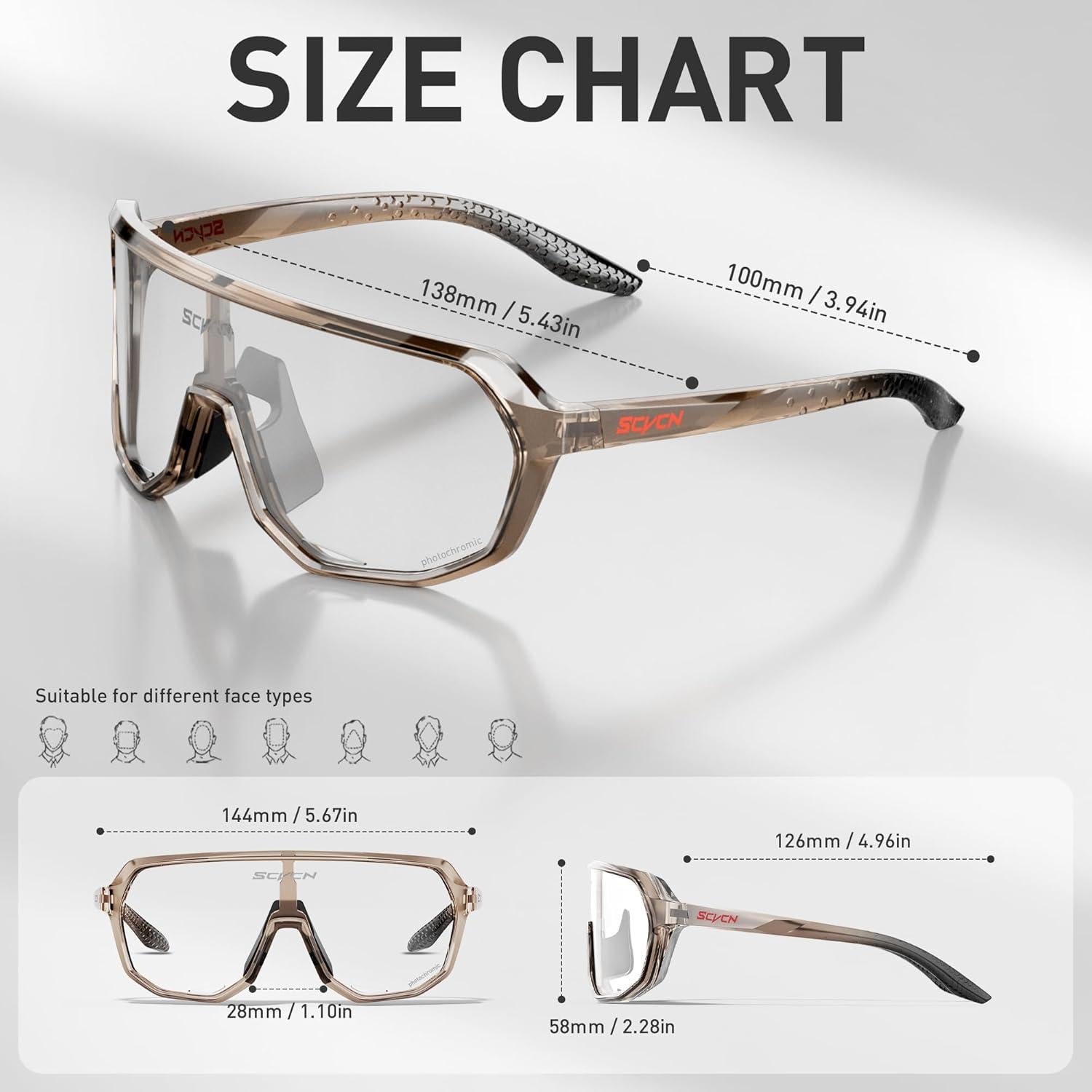 Gafas de Ciclismo SCVCN Fotoquímicas UV400 Antideslizantes