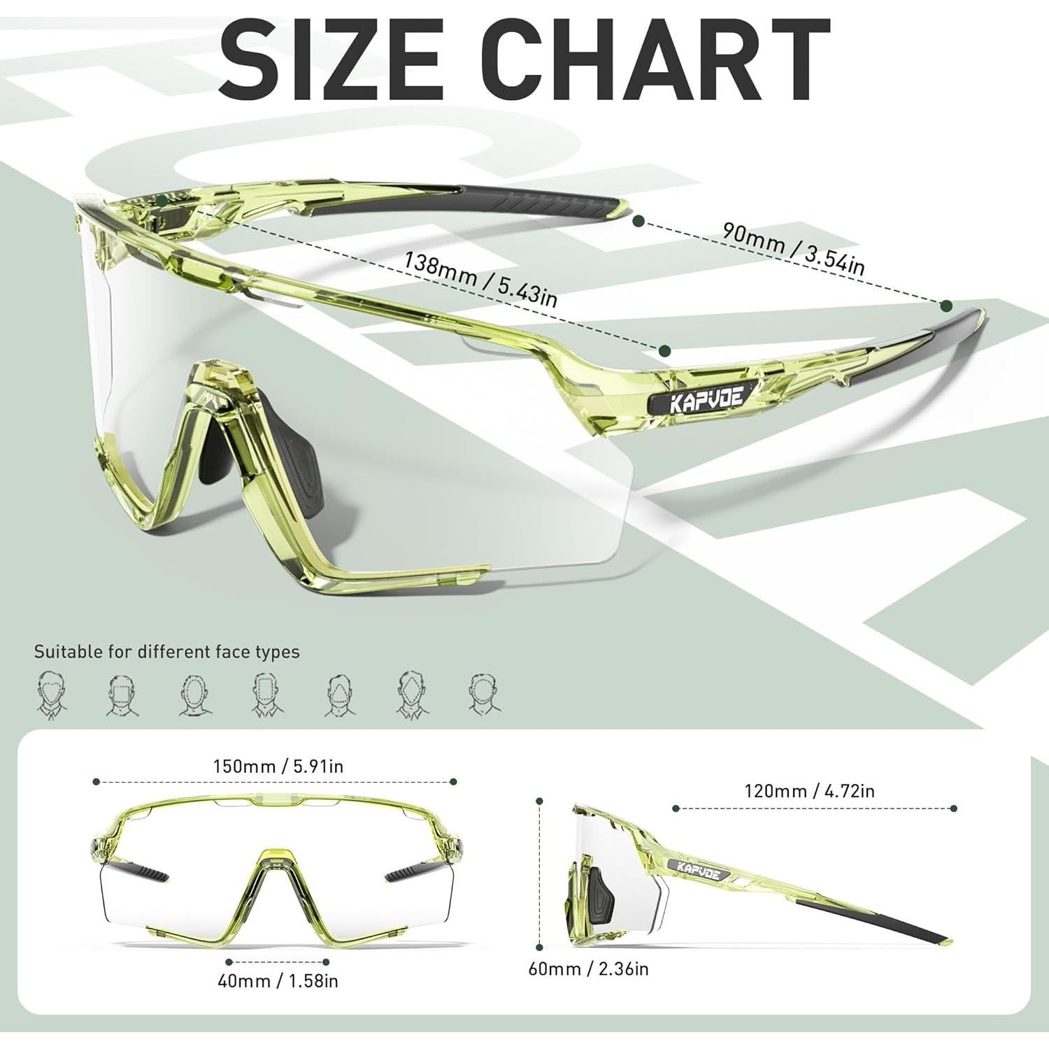 Gafas de Ciclismo KAPVOE Fotochromic UV400 para MTB