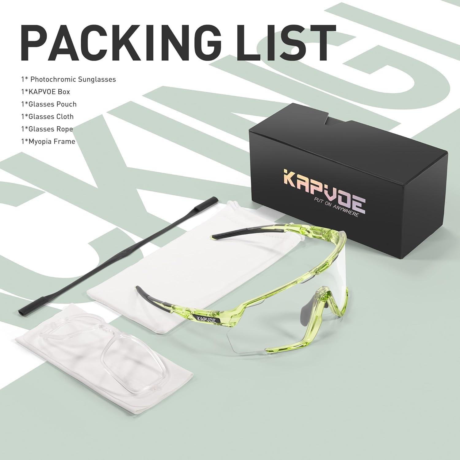 Gafas de Ciclismo KAPVOE Fotochromic UV400 para MTB