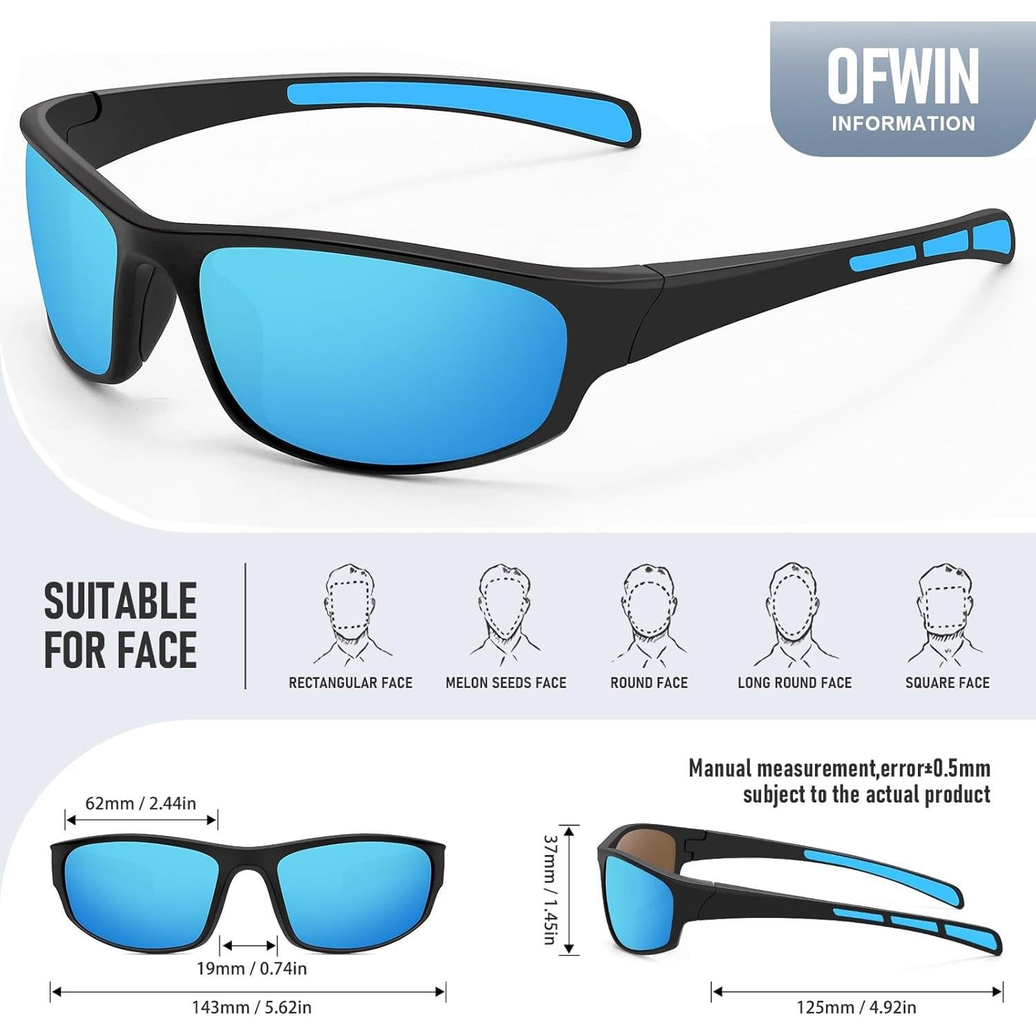 Gafas de sol deportivas OFWIN polarizadas UV400 para outdoor