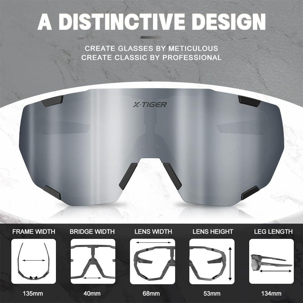 Gafas de Ciclismo X-TIGER 5 Lentes Intercambiables UV400
