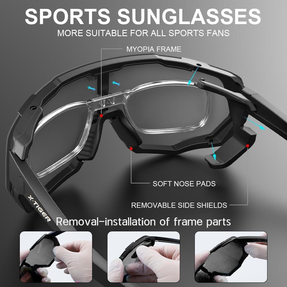Gafas de Ciclismo X-TIGER 5 Lentes Intercambiables UV400