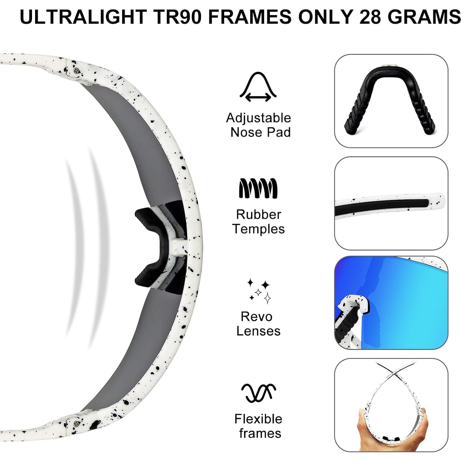 Gafas de Ciclismo SPOSUNE Polarizadas UV400 para Deportes