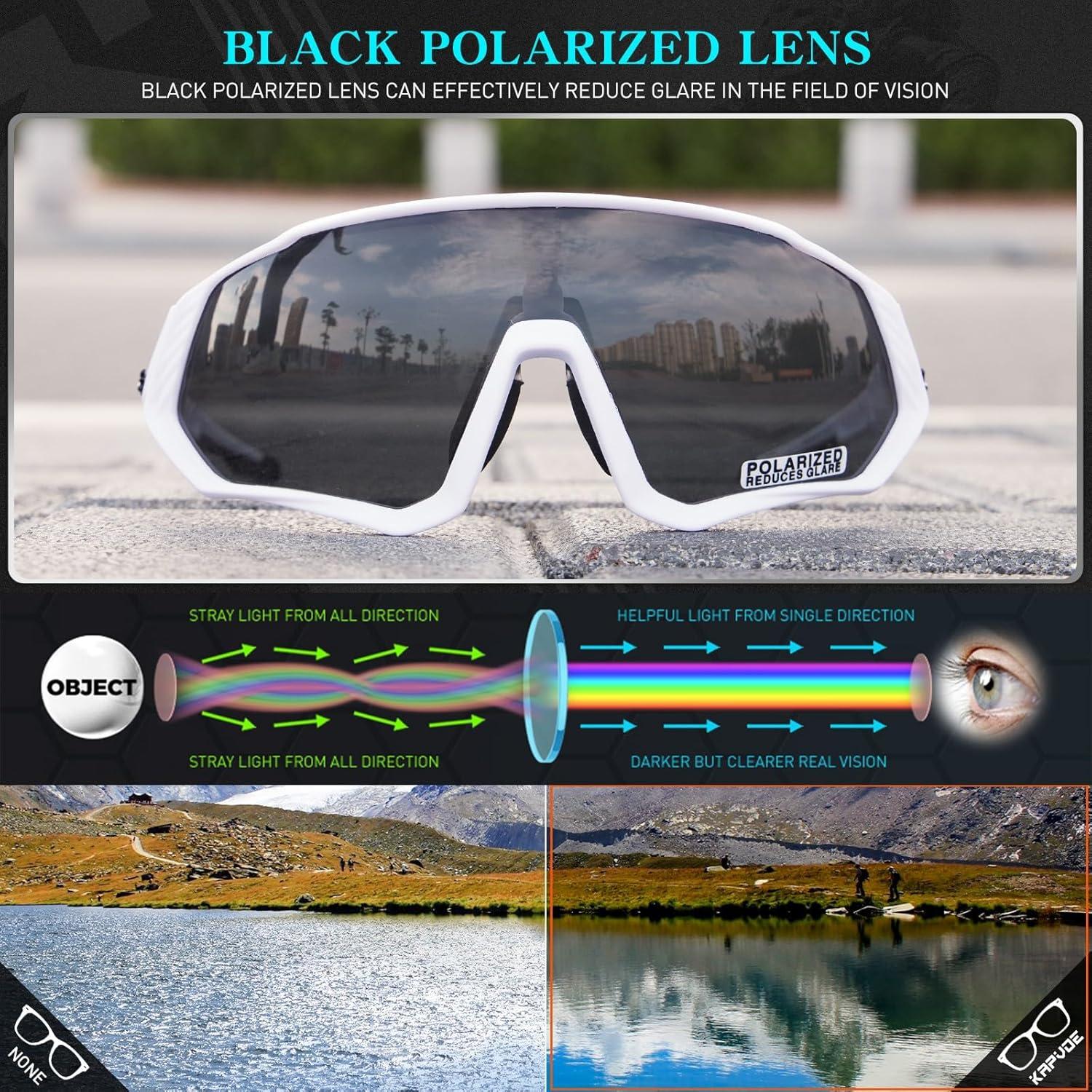 Gafas de Ciclismo KAPVOE 5 Lentes Polarizadas UV400