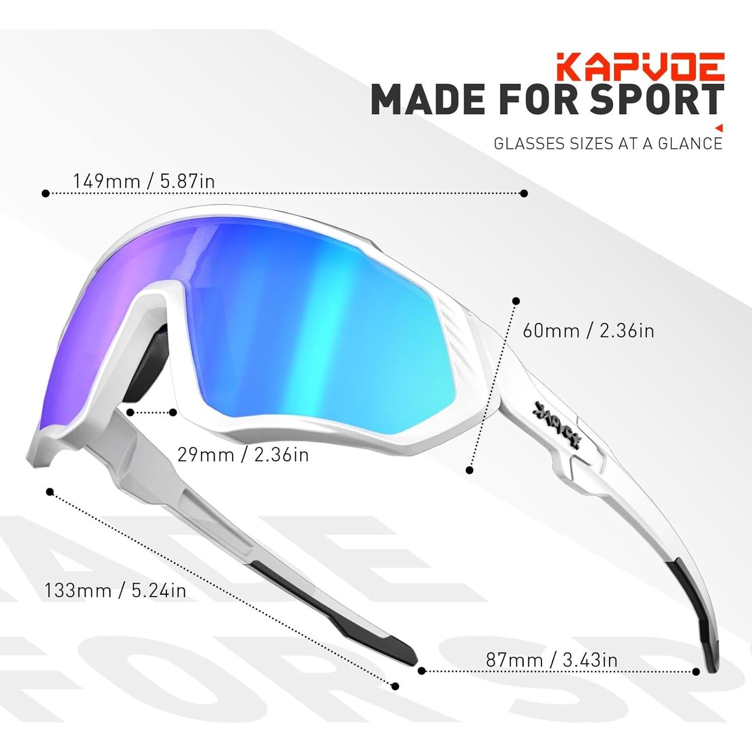 Gafas de Ciclismo KAPVOE 5 Lentes Polarizadas UV400