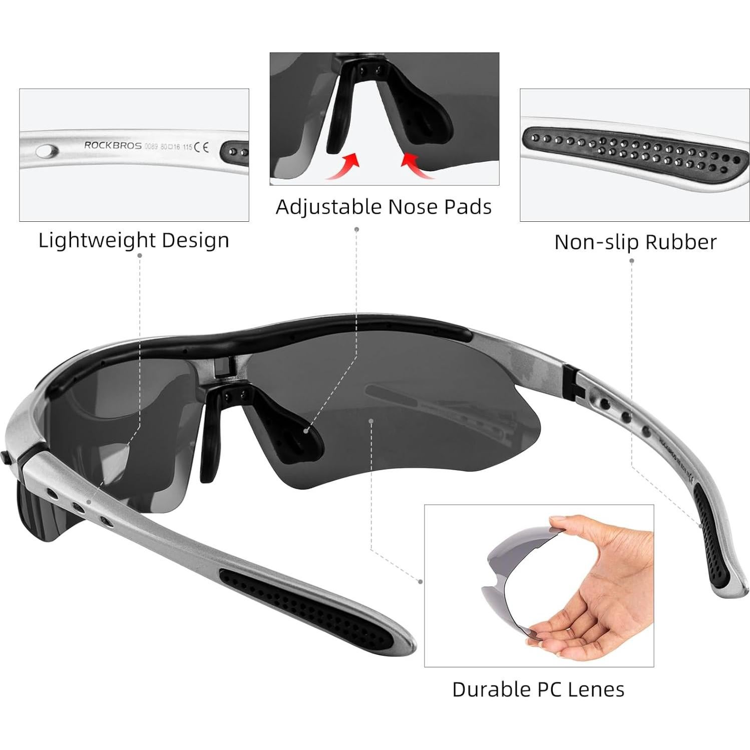 Gafas de sol ROCKBROS polarizadas para ciclismo y deportes