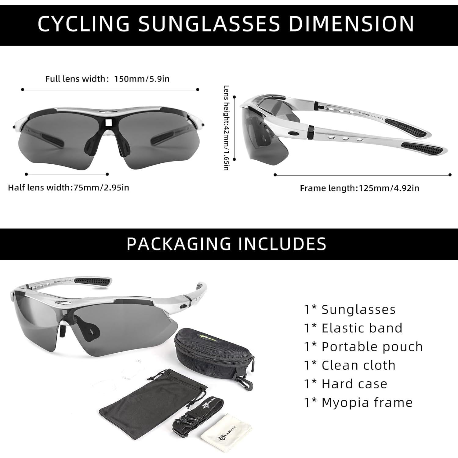 Gafas de sol ROCKBROS polarizadas para ciclismo y deportes