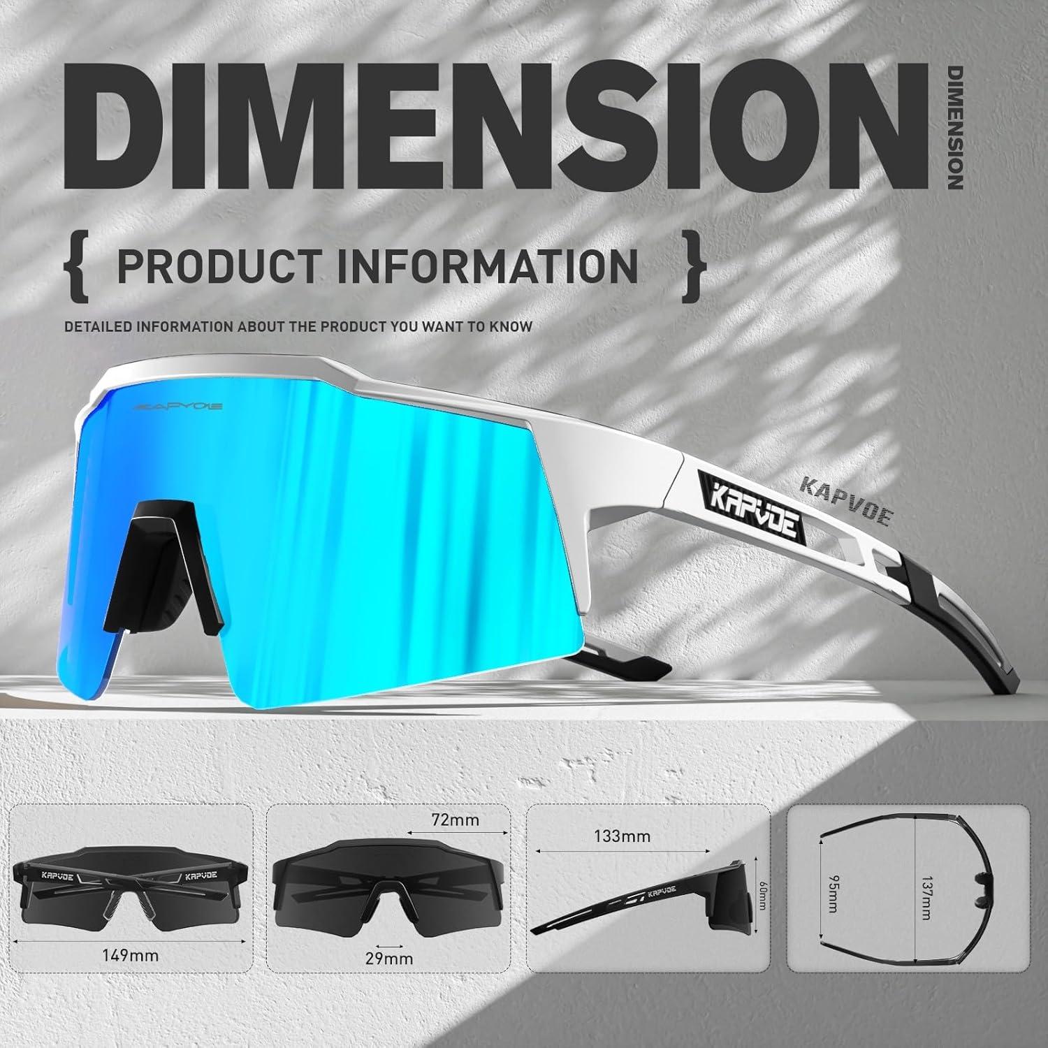 Gafas de sol KAPVOE polarizadas con 4 lentes intercambiables