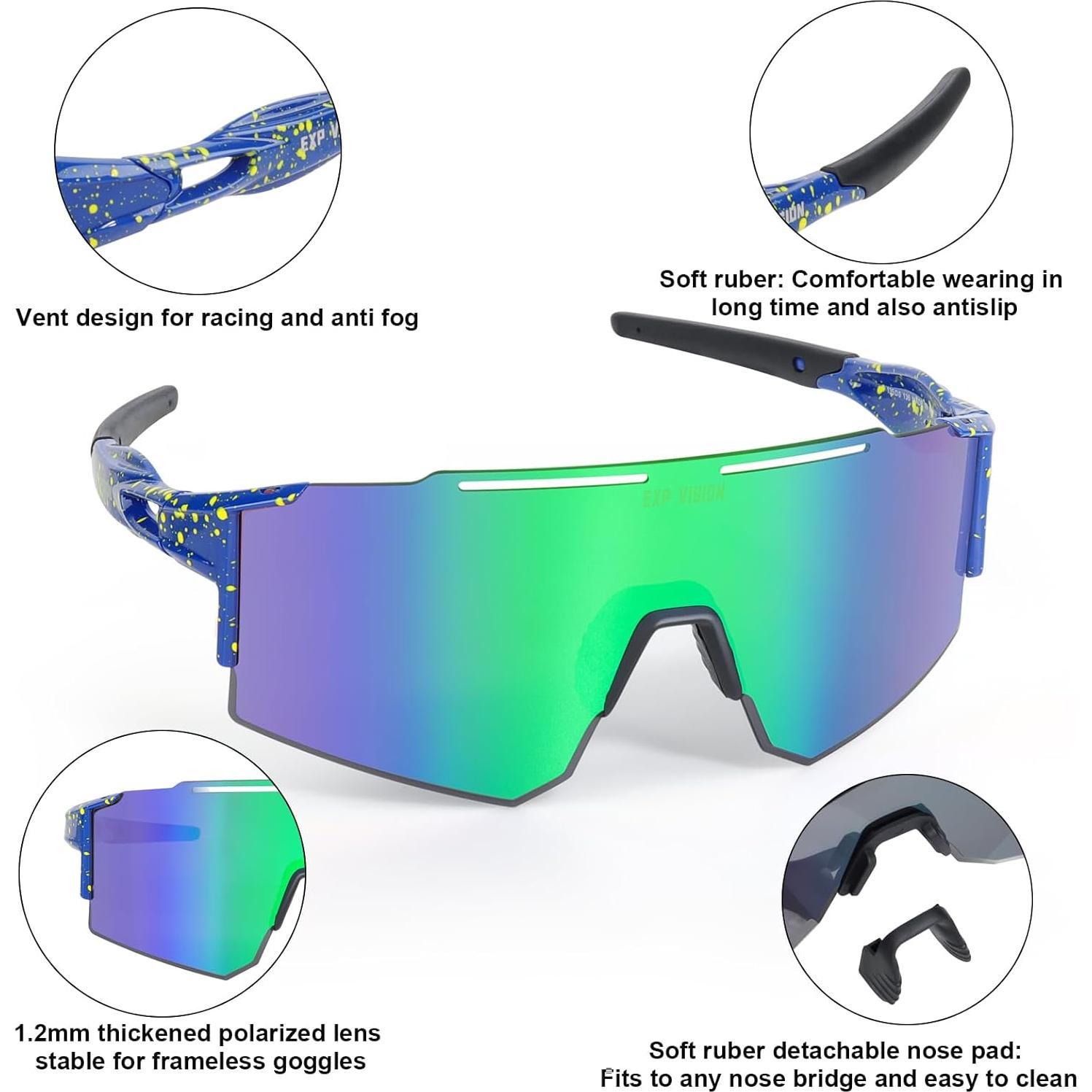 Gafas de Ciclismo Polarizadas TOP VISION EX9200 UV400 Verde