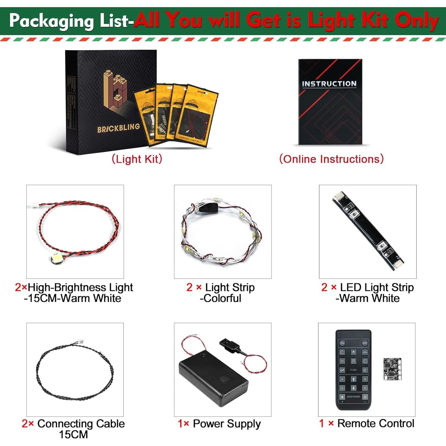 Kit de Luz LED BrickBling para Lego AT-AT 40806 - Navidad