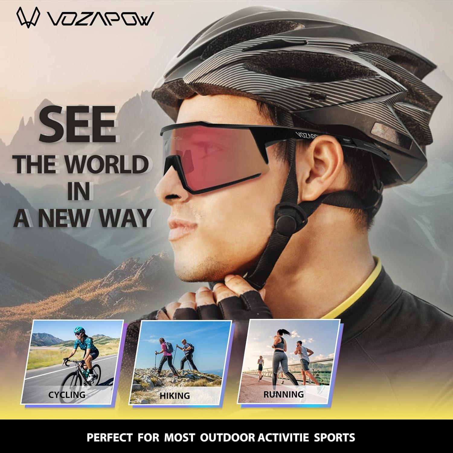 Gafas de sol VOZAPOW deportivas fotocromáticas con 4 lentes