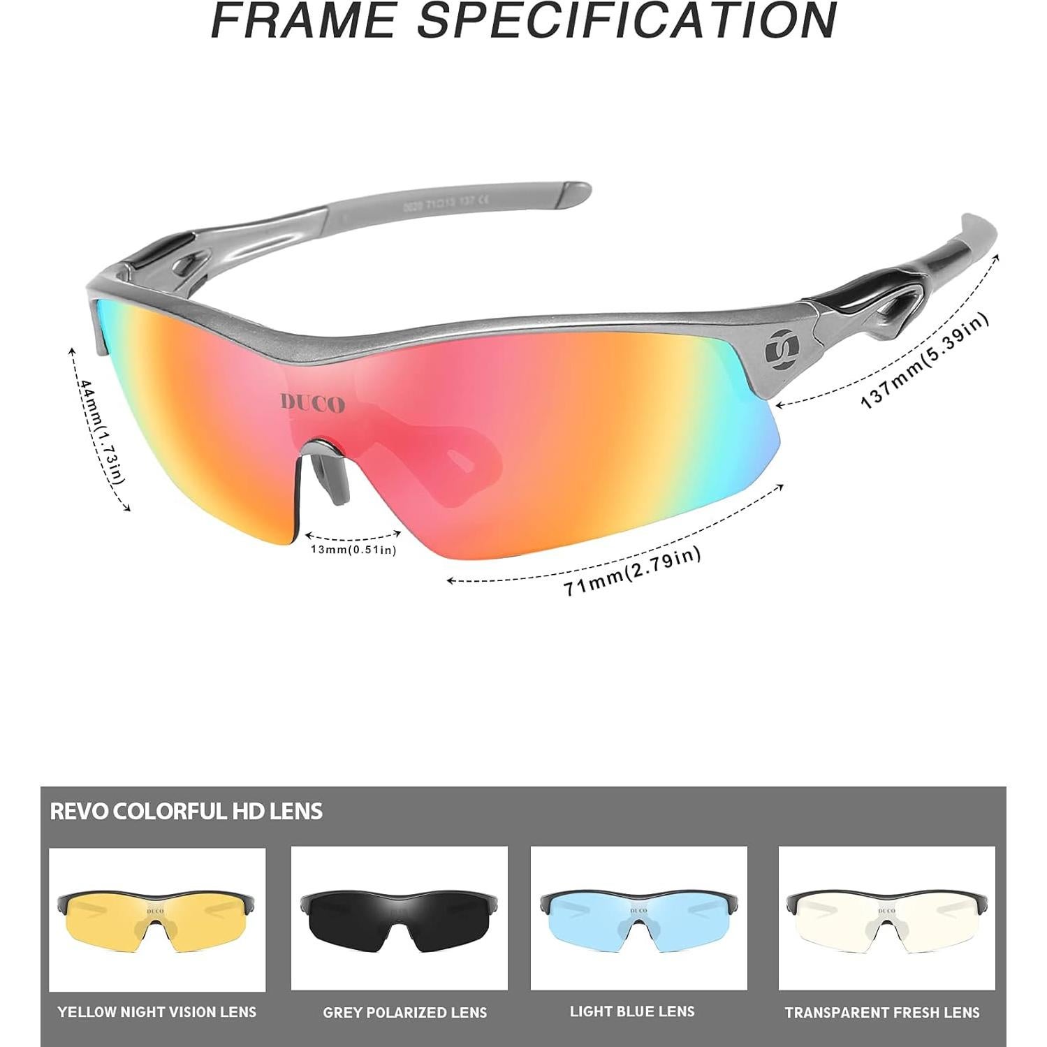 Gafas de sol deportivas DUCO con 5 lentes intercambiables