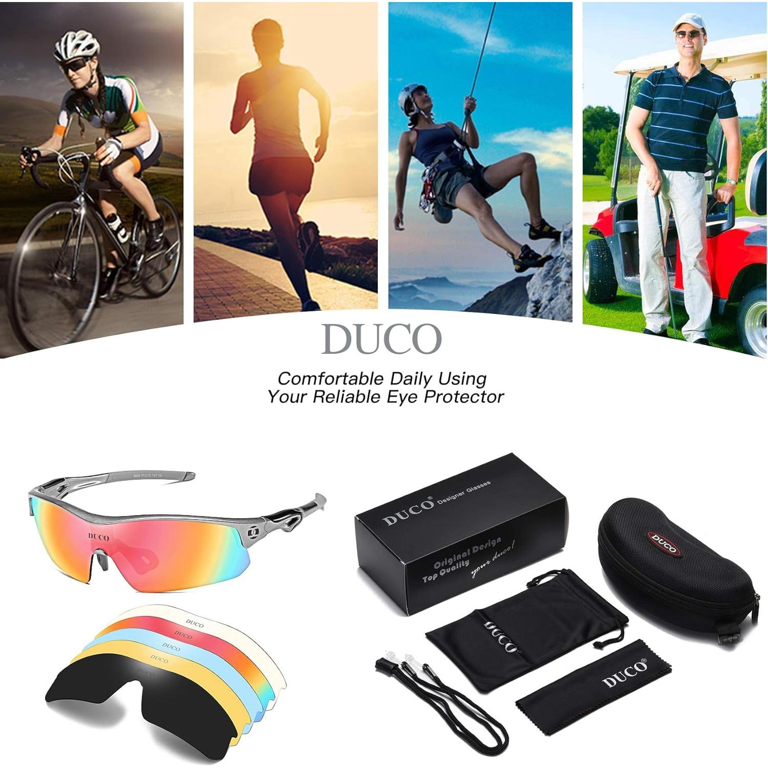 Gafas de sol deportivas DUCO con 5 lentes intercambiables
