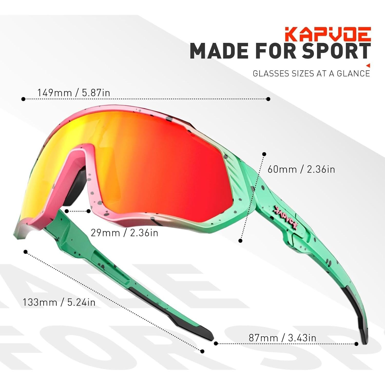 Gafas de Ciclismo KAPVOE K9408 5 Lentes Polarizadas UV400