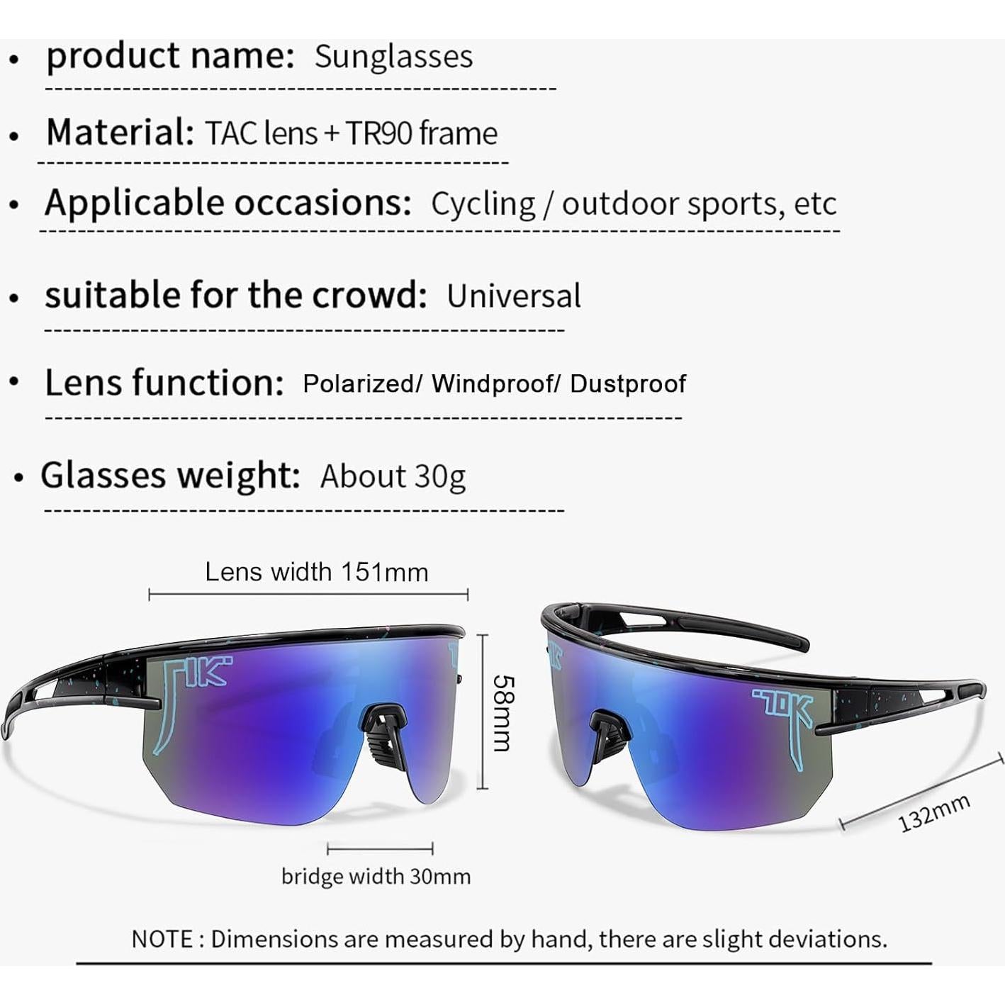 Gafas de sol deportivas Nobleboy UV400 para correr y ciclismo