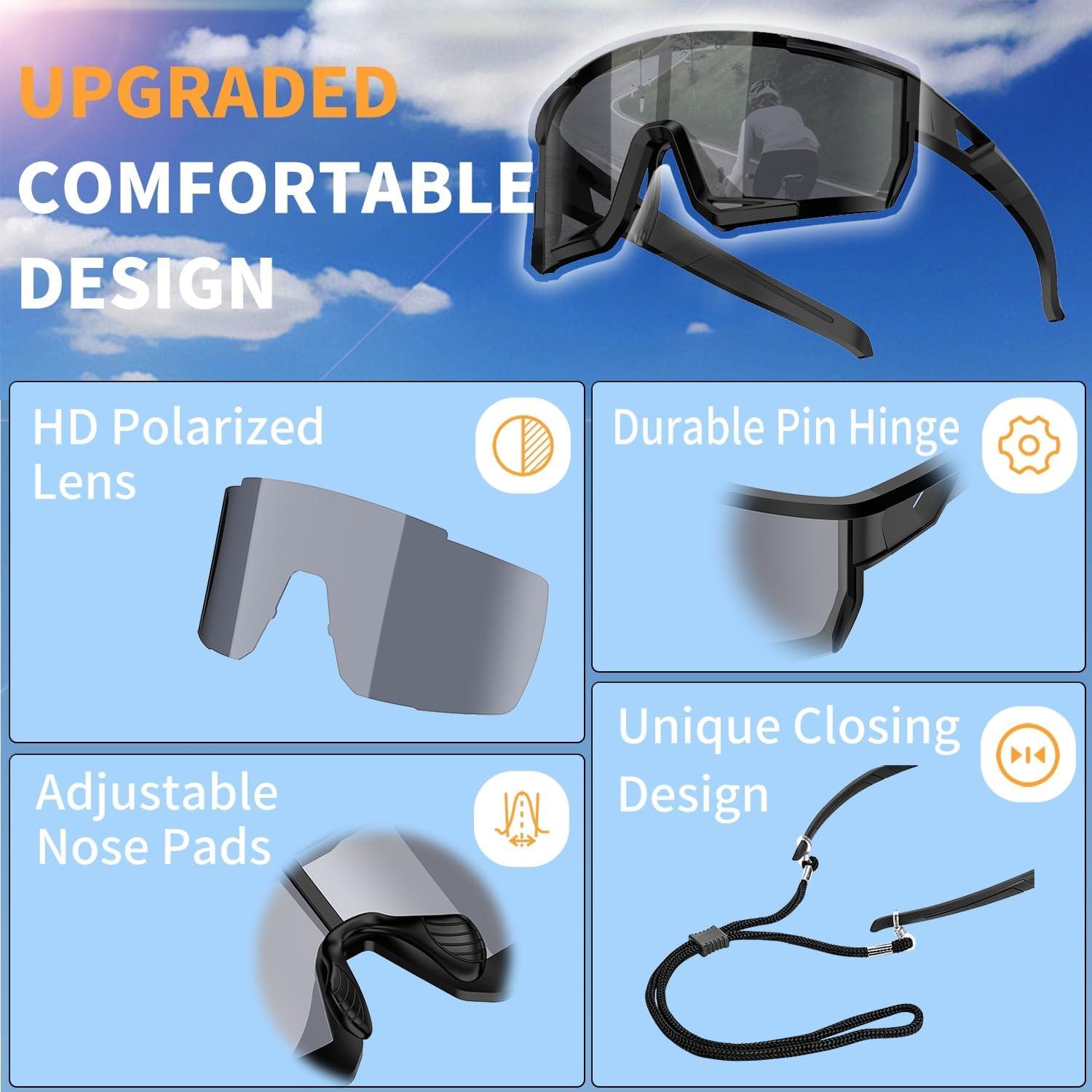 Gafas de Sol Deportivas Ptesun UV400 Polarizadas Negras