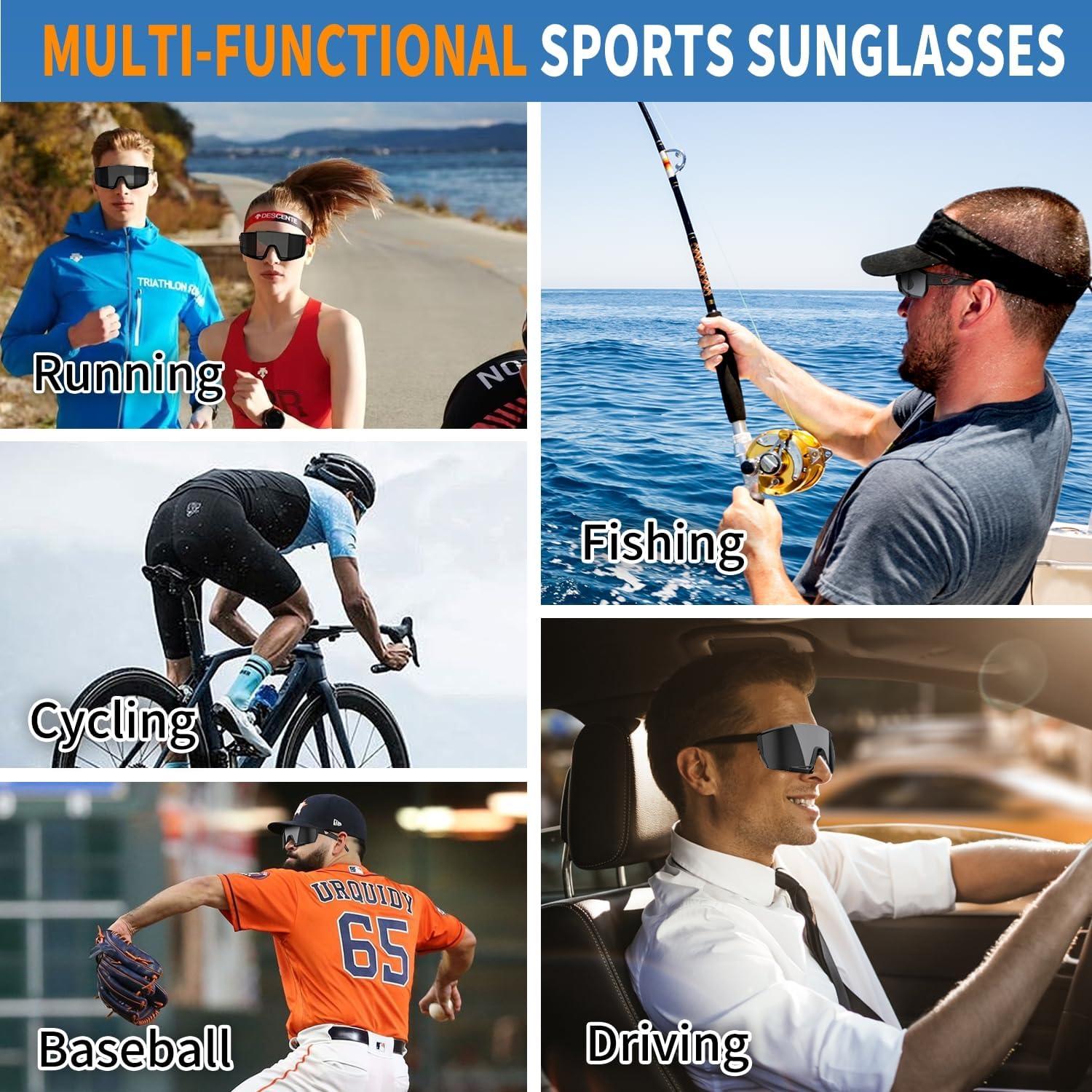 Gafas de Sol Deportivas Ptesun UV400 Polarizadas Negras