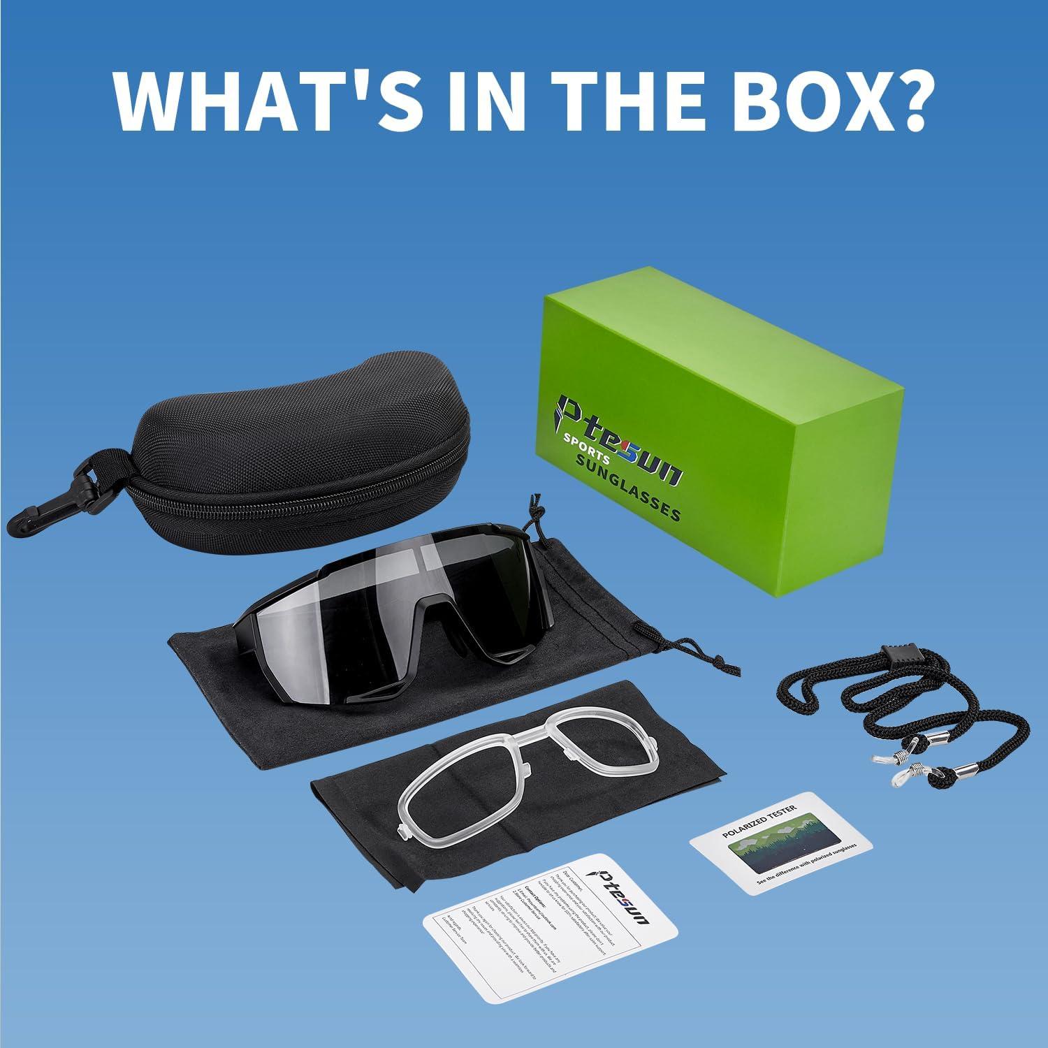 Gafas de Sol Deportivas Ptesun UV400 Polarizadas Negras