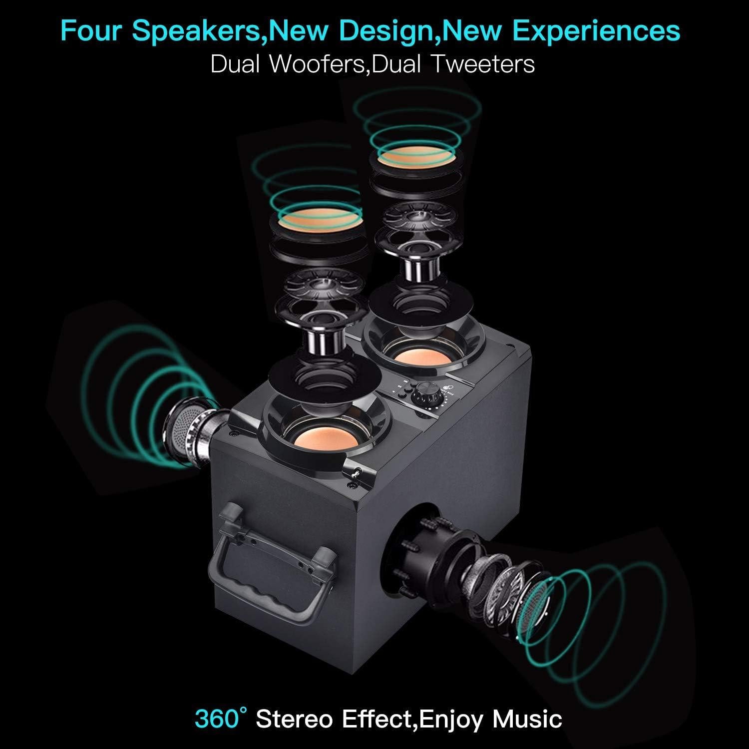 Altavoz Bluetooth Portátil SUPNIU A21 60W con Doble Subwoofer