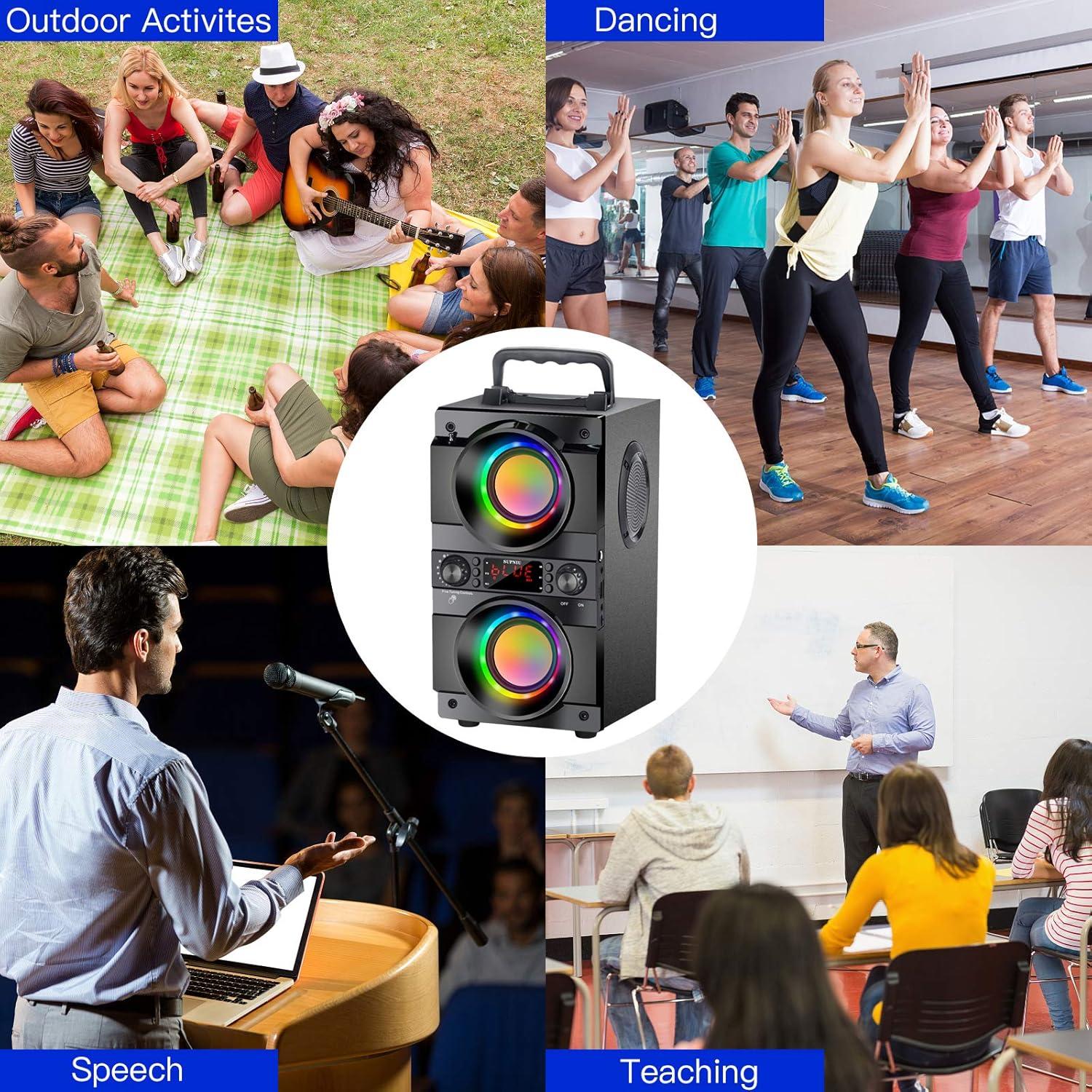 Altavoz Bluetooth Portátil SUPNIU A21 60W con Doble Subwoofer