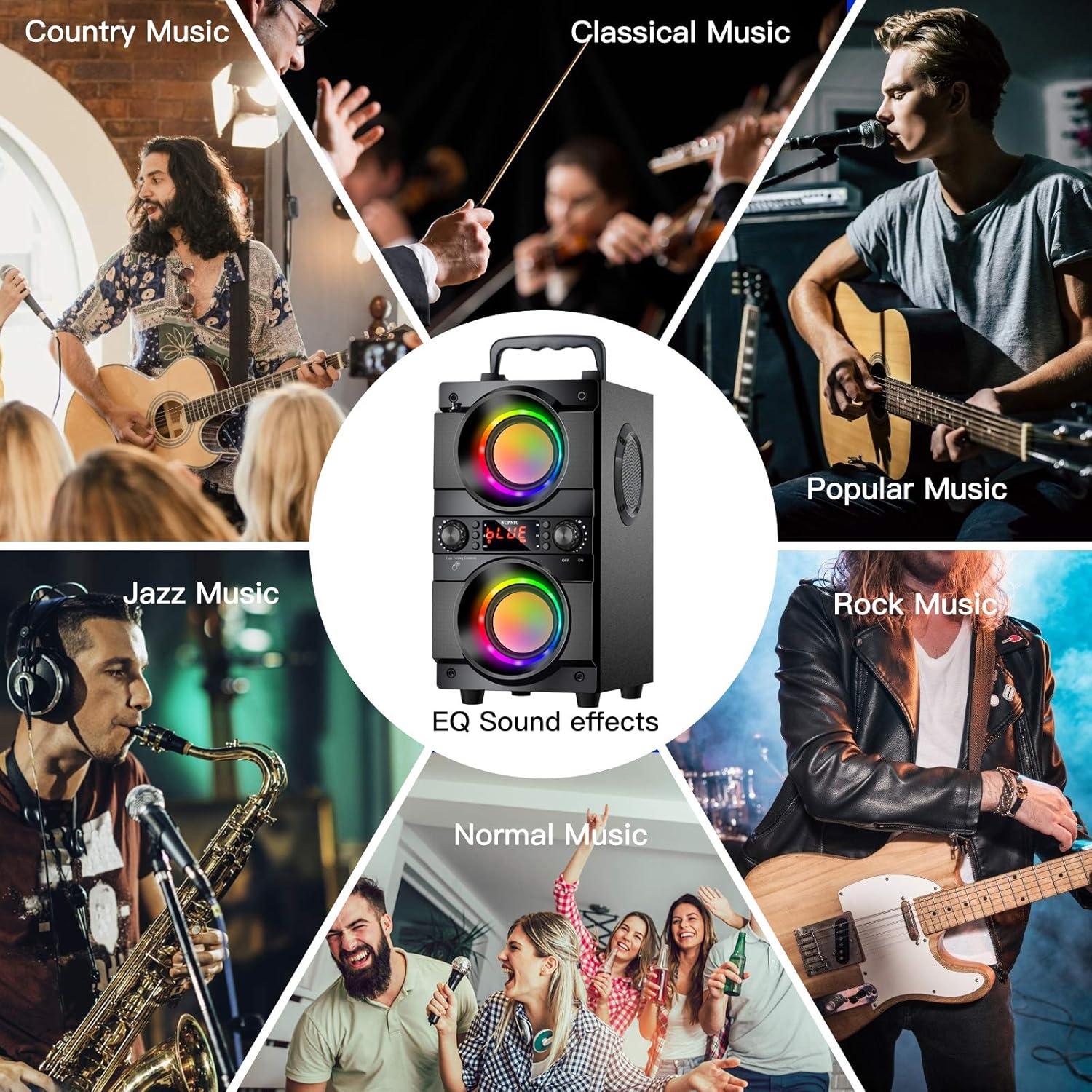 Altavoz Bluetooth Portátil SUPNIU A21 60W con Doble Subwoofer