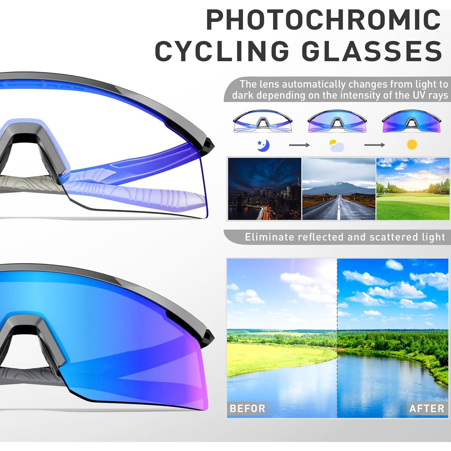 Gafas de Ciclismo SCVCN S120 Fotoquímicas UV400 TR90