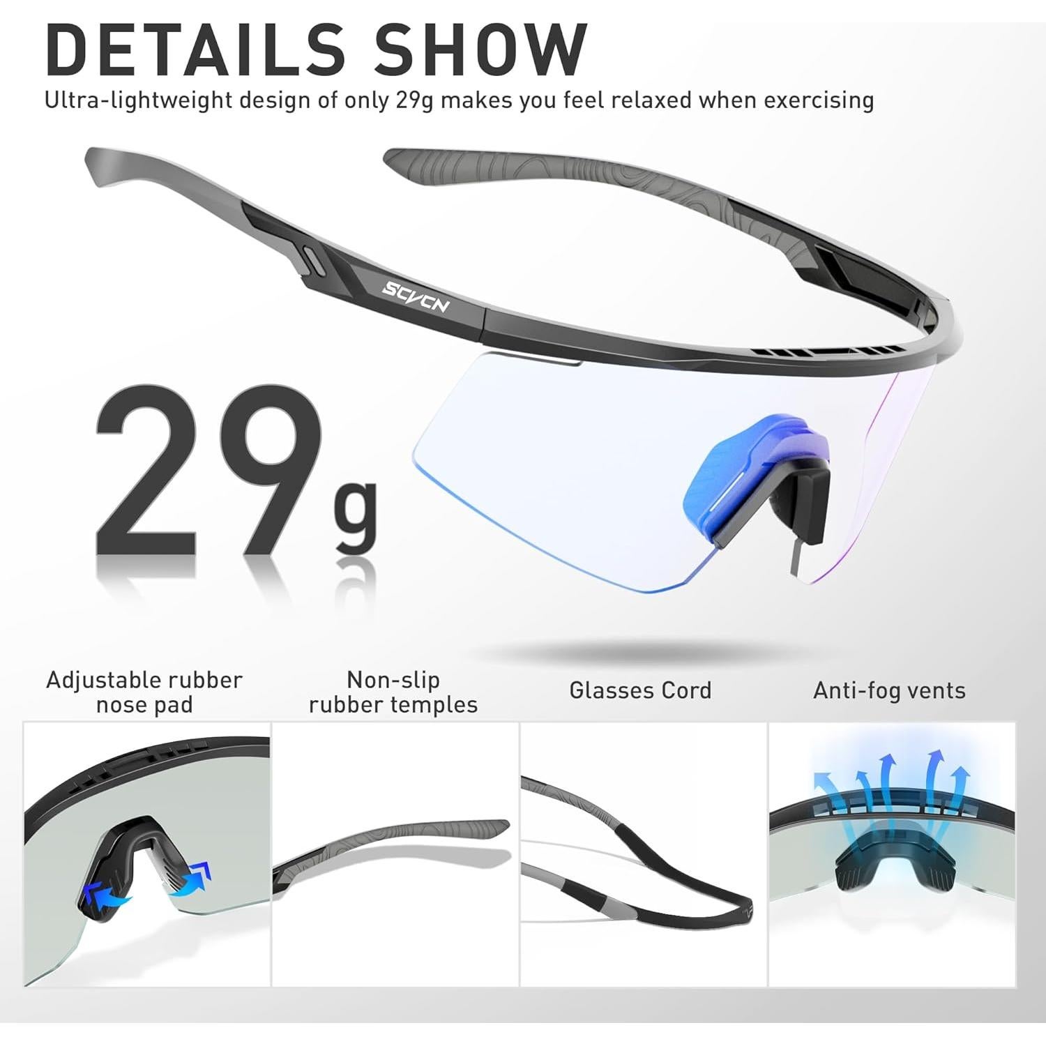 Gafas de Ciclismo SCVCN S120 Fotoquímicas UV400 TR90