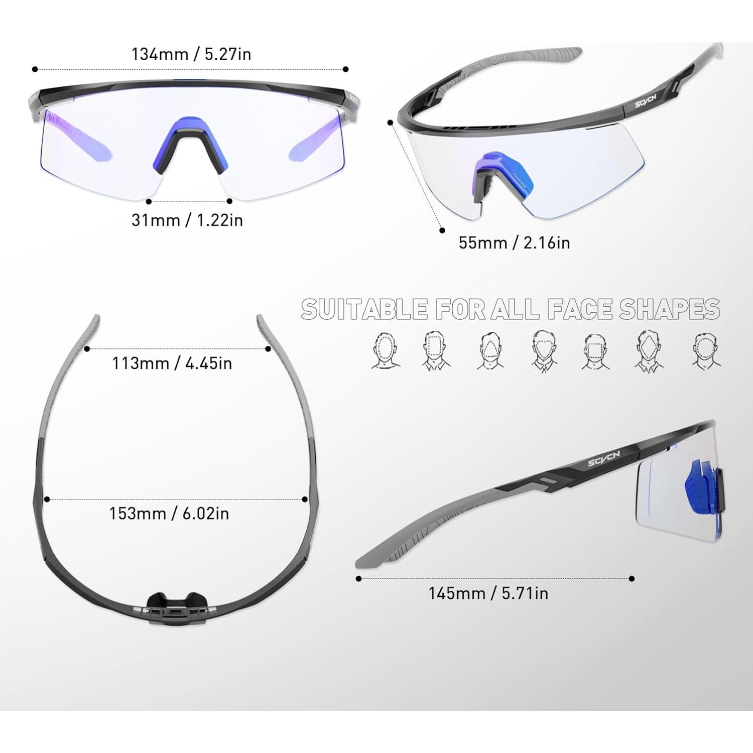 Gafas de Ciclismo SCVCN S120 Fotoquímicas UV400 TR90