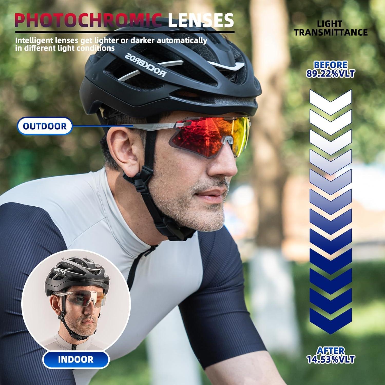Gafas de Ciclismo ROCKBROS Fotoquímicas TR90 para Hombres